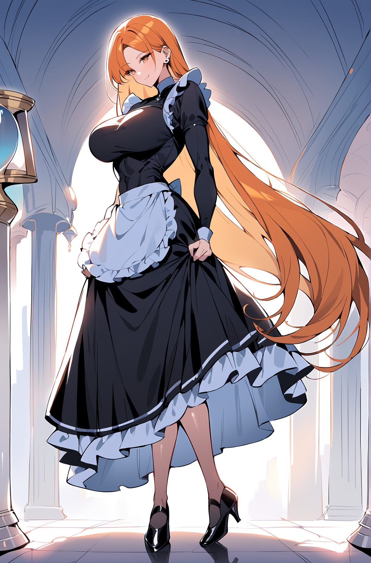 美女メイドに癒されたい♡メイド服二次元エロ画像-9