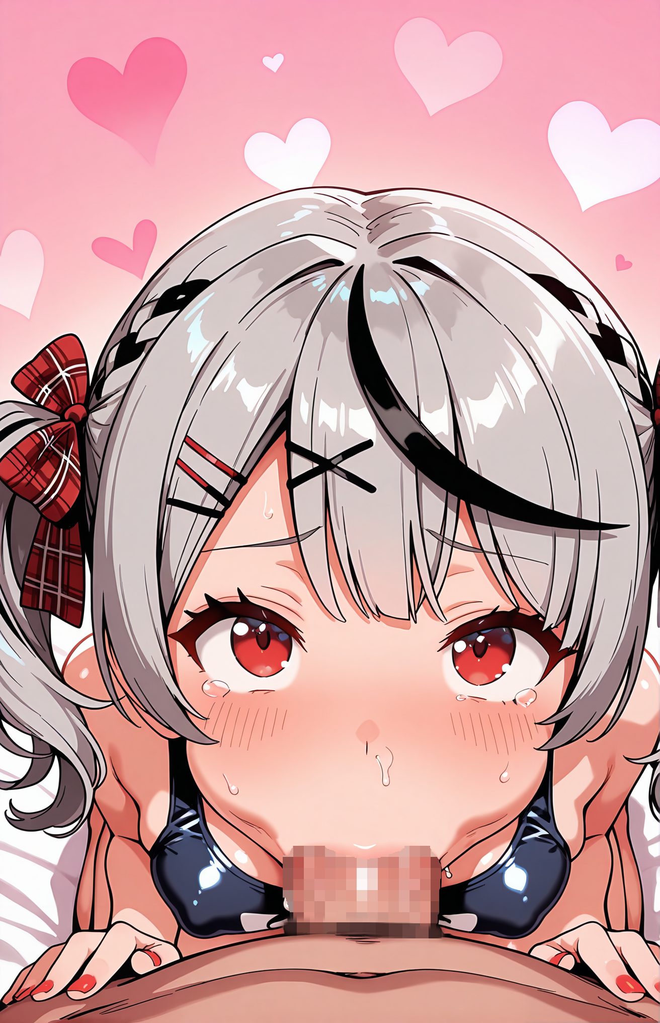 explicit, 1girl, breasts, looking_at_viewer, blush, bangs, black_hair, hair_ornament, red_eyes, 1boy, bow, swimsuit, braid, hetero, hair_bow, grey_hair, heart, multicolored_hair, penis, solo_focus, hairclip, virtual_youtuber, tears, nail_polish, red_bow, covered_nipples, streaked_hair, one-piece_swimsuit, pubic_hair, uncensored, pov, oral, looking_up, x_hair_ornament, fellatio, male_pubic_hair, red_nails, tearing_up, :>=, sakamata_chloe, 赤面, 前髪, 黒髪, 髪飾り, 赤い目, ボウ, 水着, 髪ボウ, 灰髪, 多色髪, ヘアクリップ, バーチャルYouTuber, 涙, 赤リボン, ワンピース水着, 無修正, オーラル, フェラチオ, 沙花叉クロヱ” class=”wp-image-5872″/>
</figure>
<hr class=