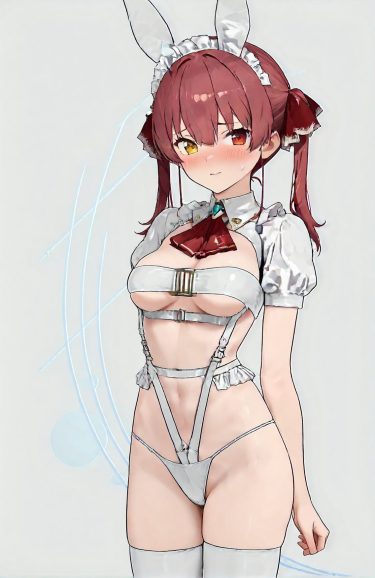 宝鐘マリンが…メイド服姿で限界突破！22枚＋おまけの悶絶二次元エロ画像♡