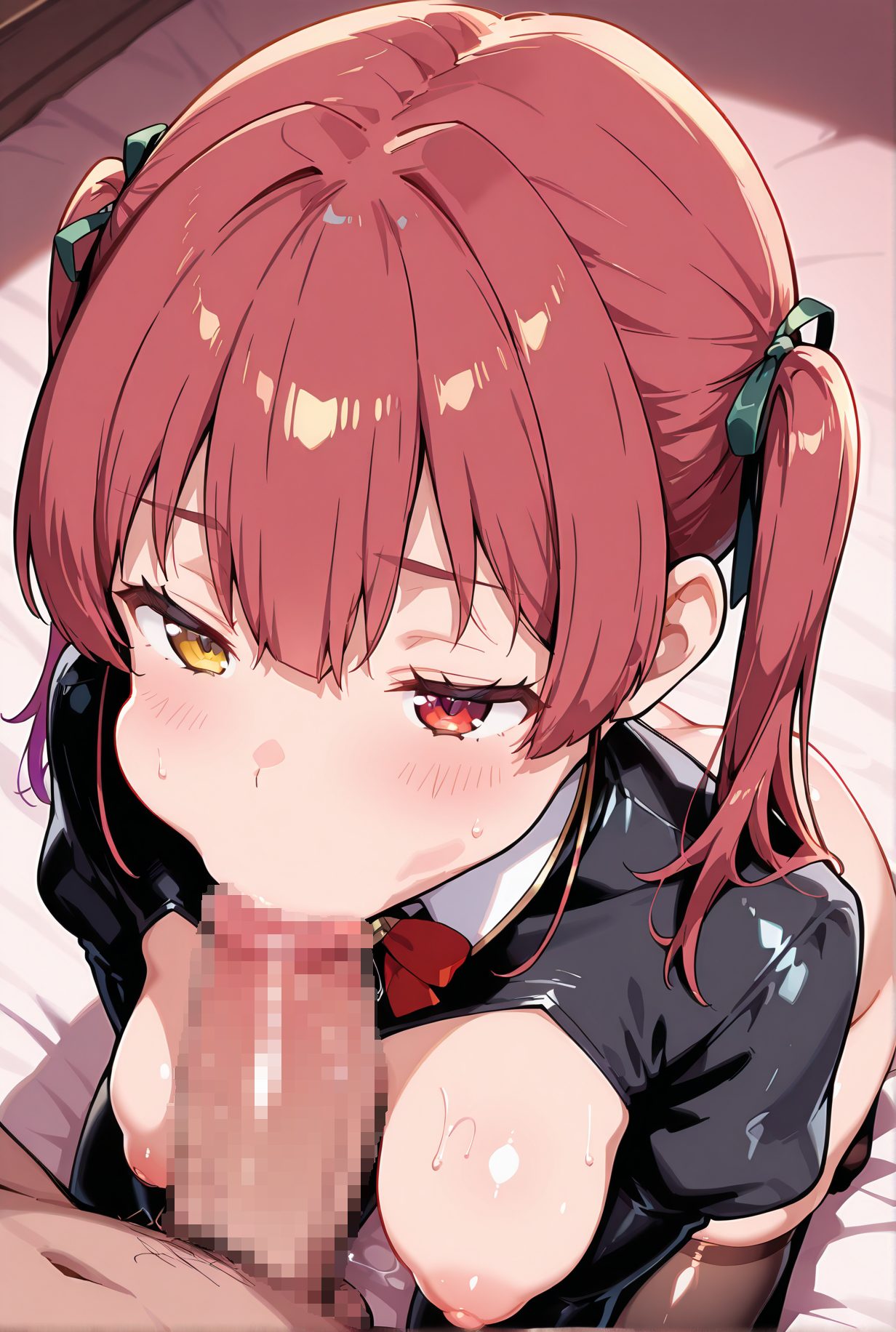 explicit, 1girl, long_hair, breasts, blush, bangs, large_breasts, red_eyes, thighhighs, 1boy, bow, ribbon, twintails, nipples, hair_ribbon, yellow_eyes, hetero, red_hair, sweat, penis, solo_focus, virtual_youtuber, pubic_hair, saliva, uncensored, bed_sheet, heterochromia, on_bed, erection, oral, fellatio, male_pubic_hair, meme_attire, shrug_(clothing), :>=, reverse_outfit, reverse_bunnysuit, houshou_marine, ツインテール, バーチャルYouTuber, 巨乳, 宝鐘マリン, 汗, よだれ, ぱっつん, ホロライブ, 乳首, ちんこ, フェラ, 長い髪, 赤面, 前髪, 大きな胸, 赤い目, 太ももハイソックス, ボウ, リボン, 髪リボン, 赤髪, 無修正, オーラル, フェラチオ, リバースバニースーツ” class=”wp-image-5694″/>
</figure>
<hr class=