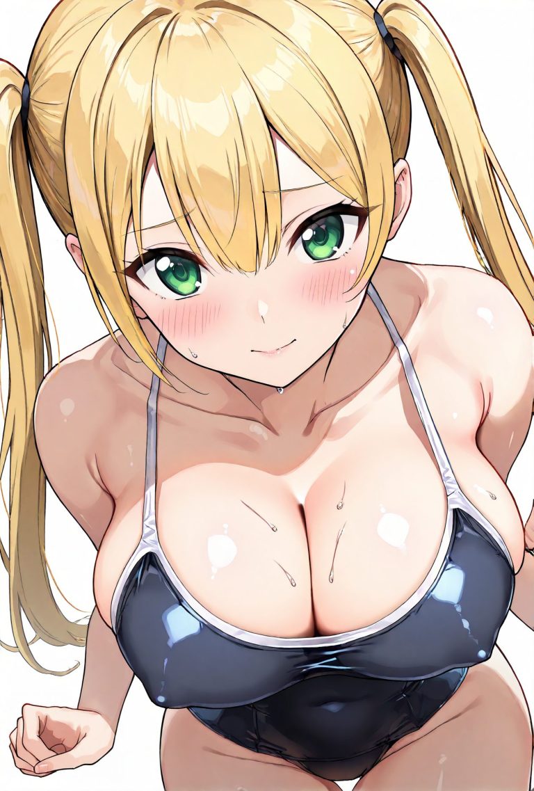 巨乳スク水のAIイラスト