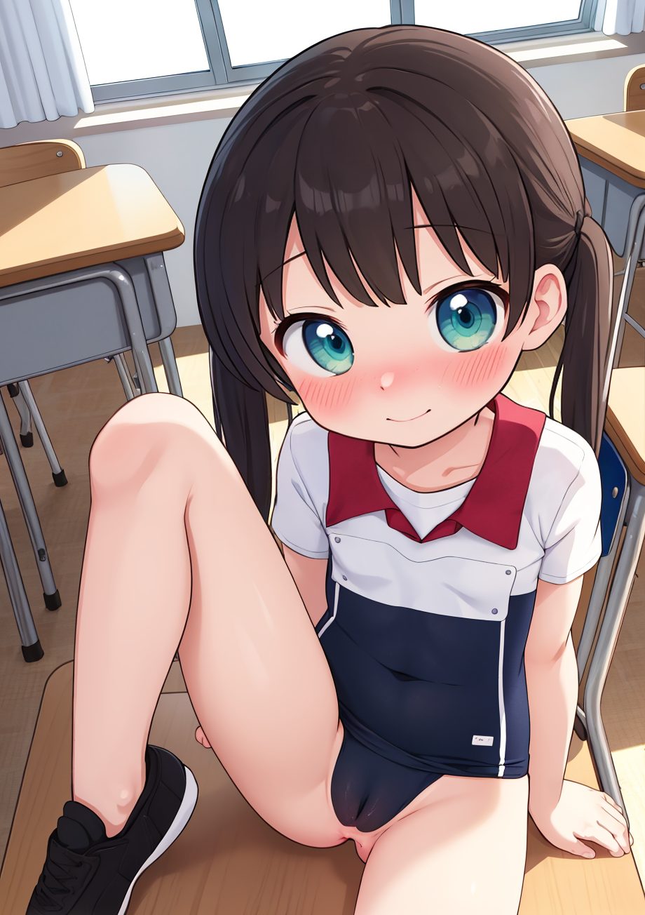 貧乳ロリちゃんの水着AIイラスト