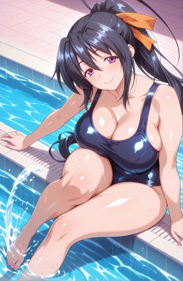 【二次元エロ画像】即ヌキ可能♡朱乃先輩のむちむちスク水姿まとめ