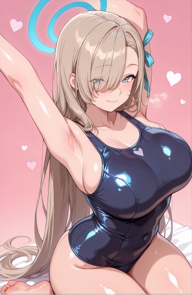 【二次元エロ画像】一之瀬アスナのむちむちスク水画像集２