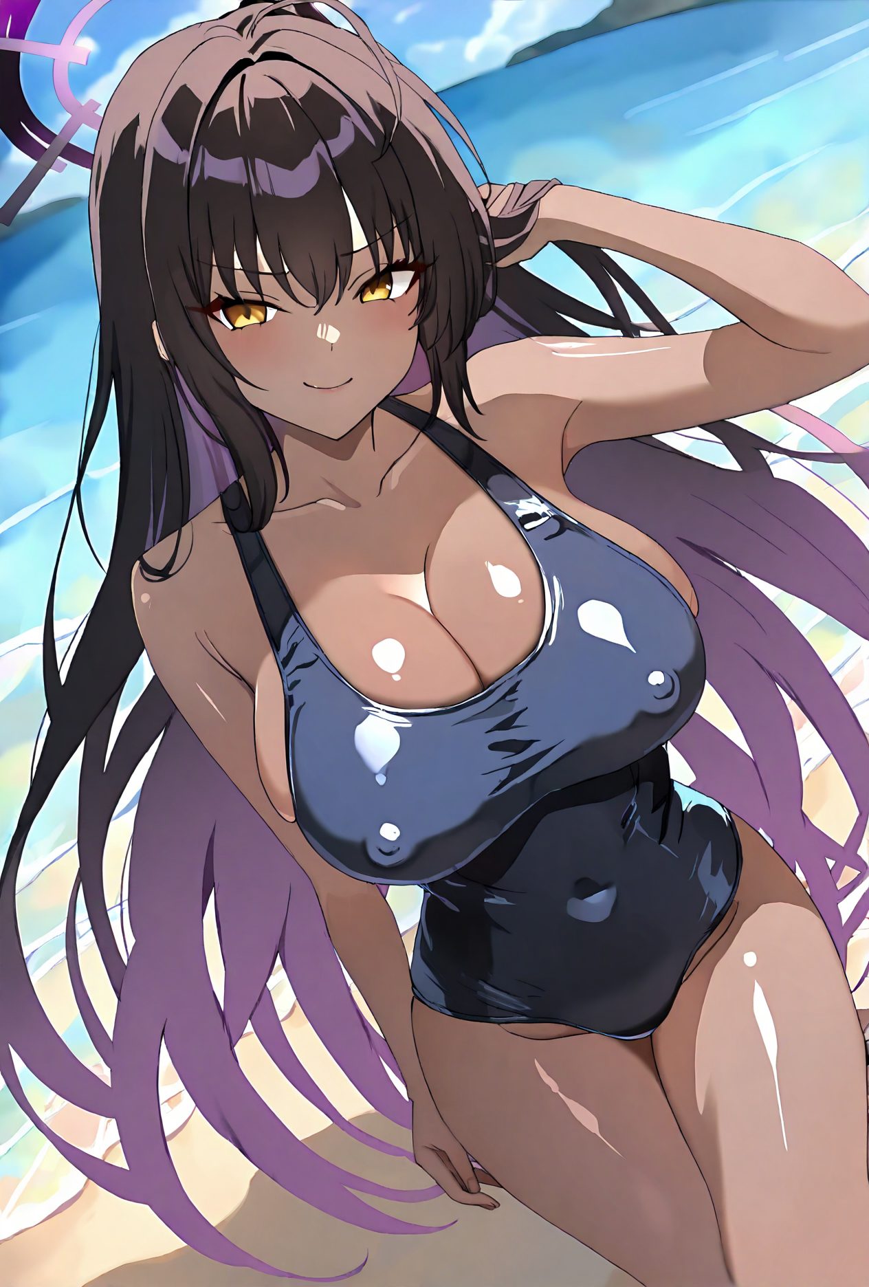 カリンのスク水AIイラスト