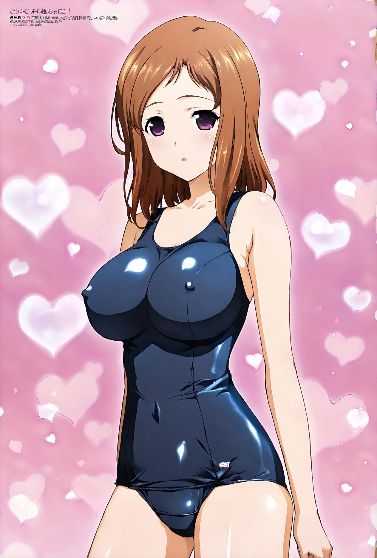 巨乳スク水のAIイラスト