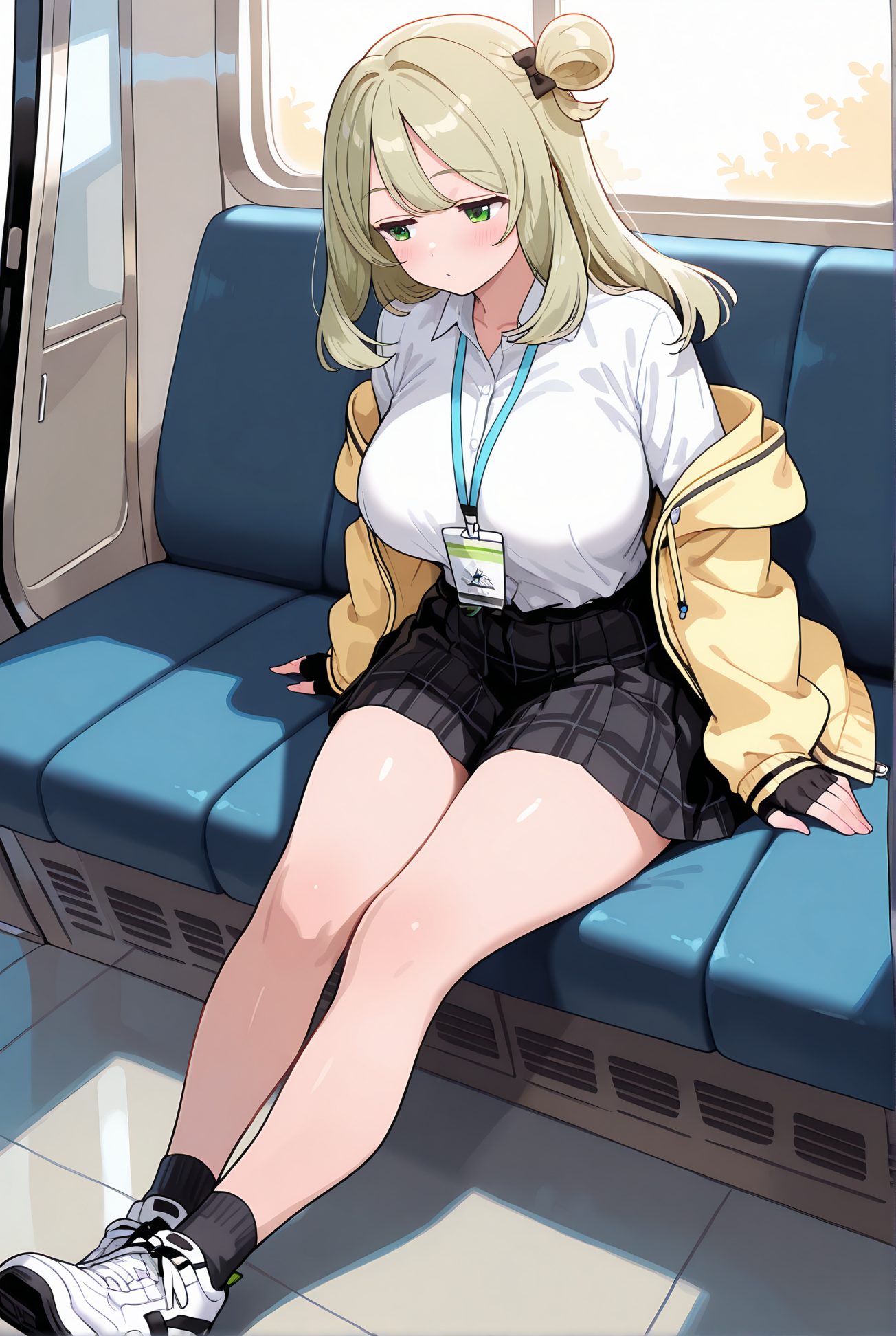 十六夜ノノミの制服姿AIイラスト