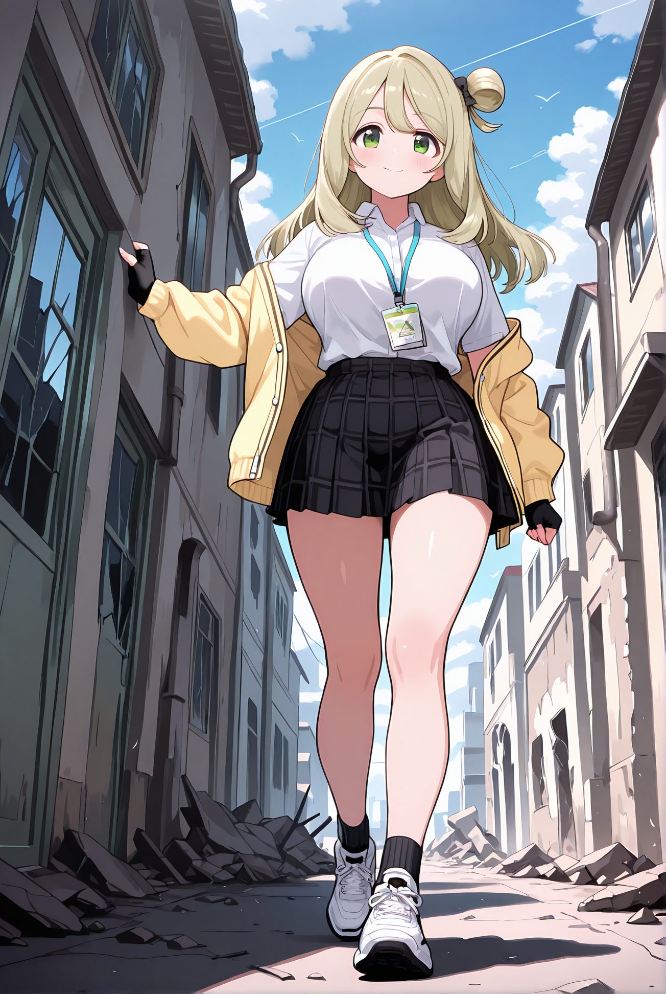 十六夜ノノの制服姿AIイラスト