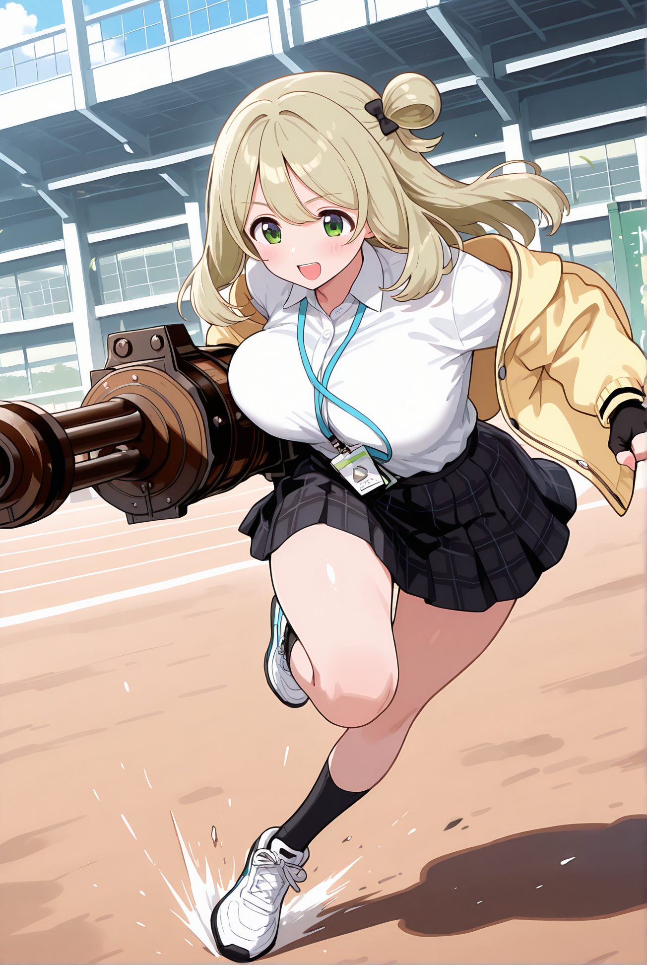 十六夜ノノミの制服姿AIイラスト