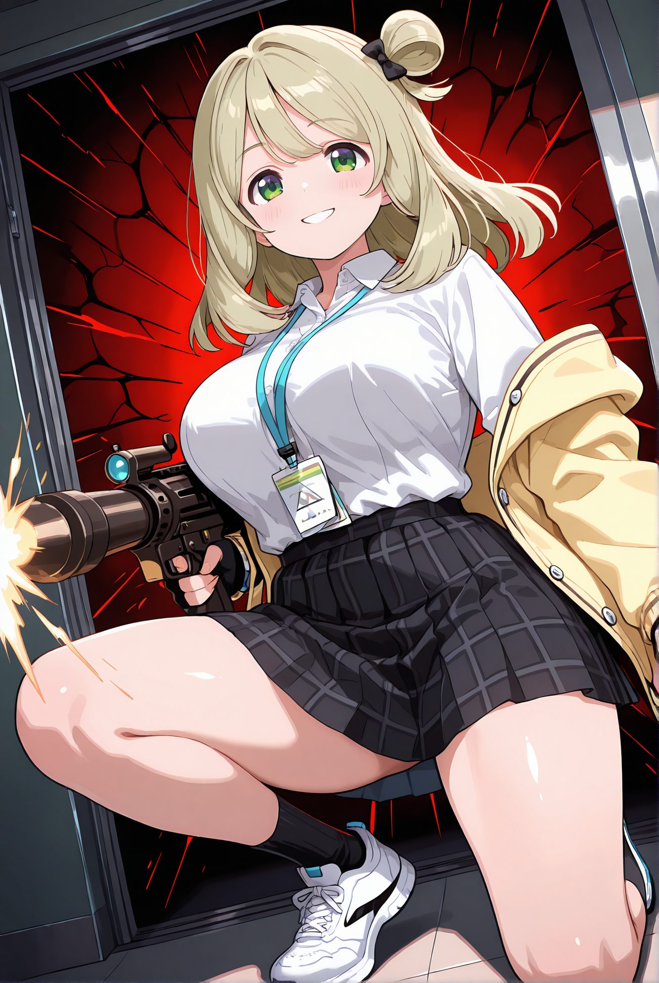 十六夜ノノミの制服姿AIイラスト
