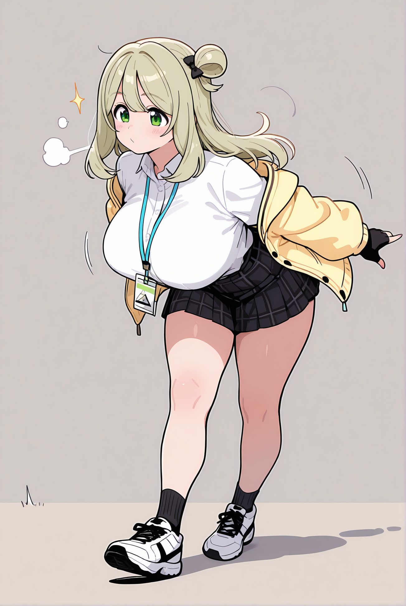 十六夜ノノミの制服姿AIイラスト