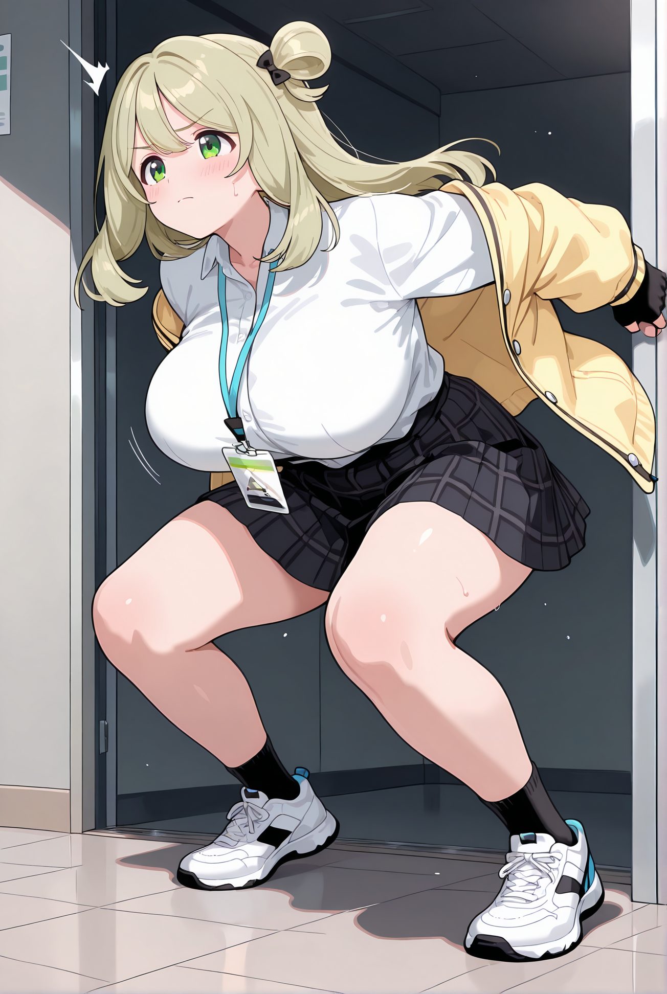 十六夜ノノミの制服姿AIイラスト