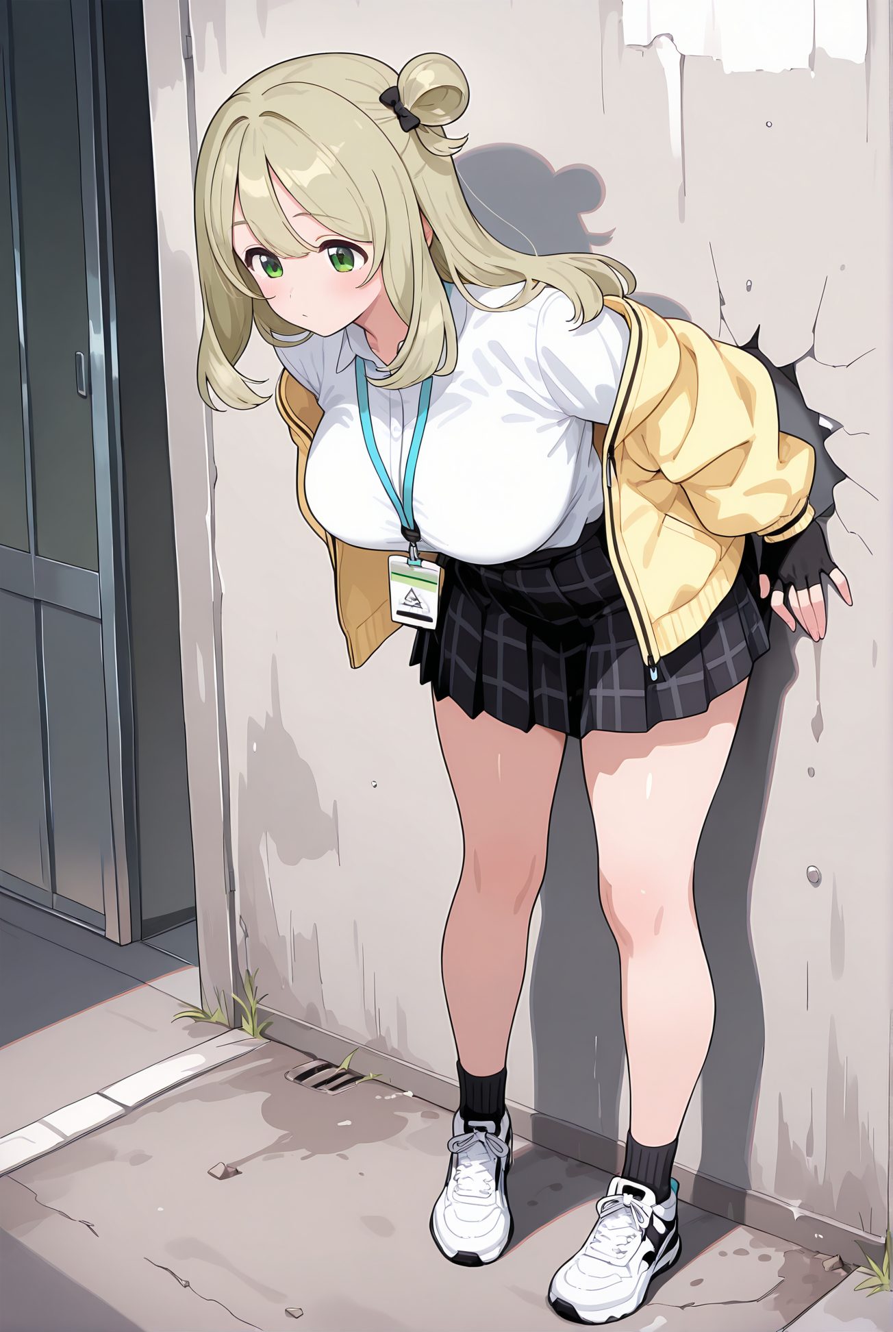 十六夜ノノミが制服を着たAIイラスト
