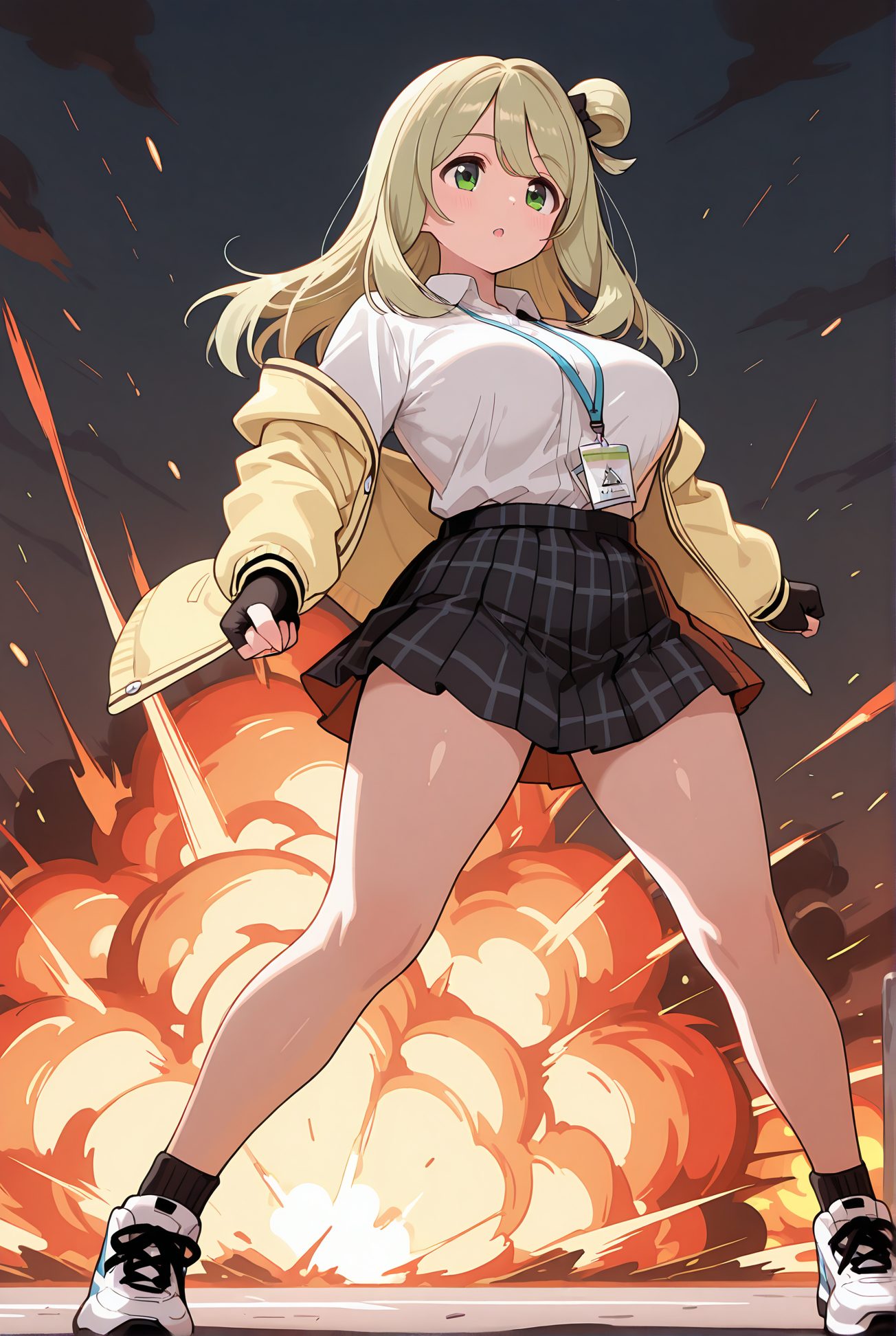 十六夜ノノミの制服姿AIイラスト