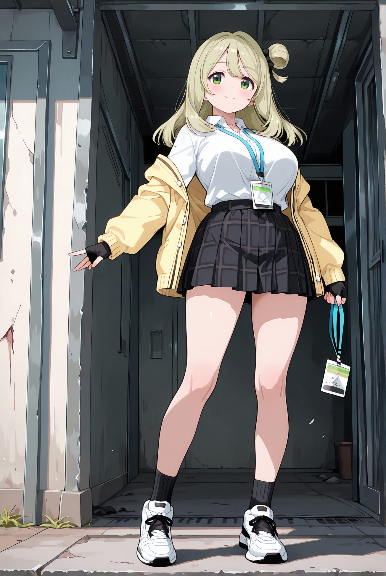 十六夜ノノミの制服姿AIイラスト