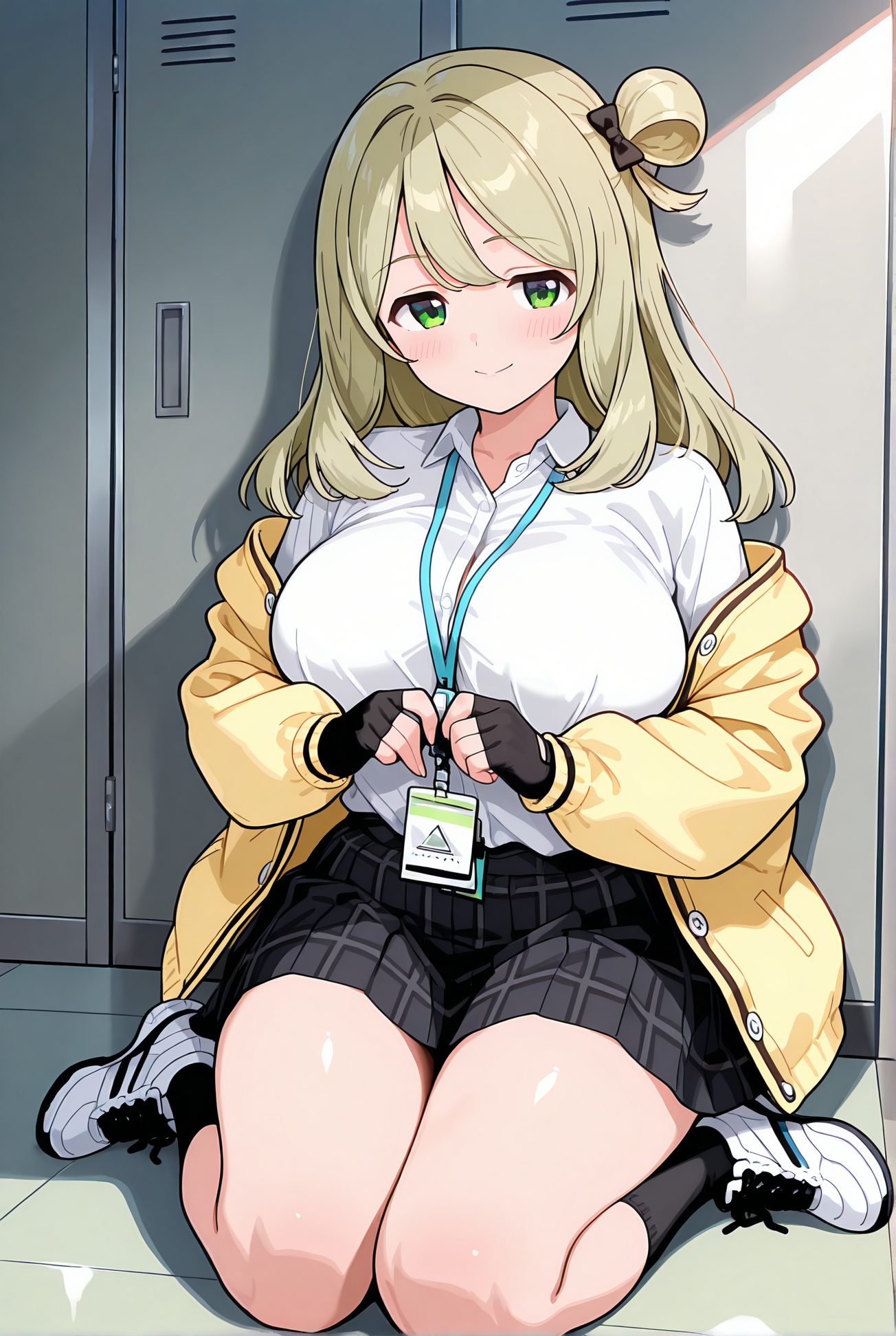十六夜ノノミの制服姿AIイラスト
