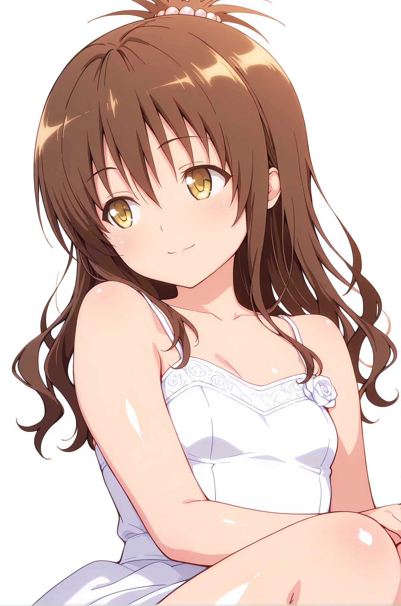 結城美柑の白いドレスのAIイラスト