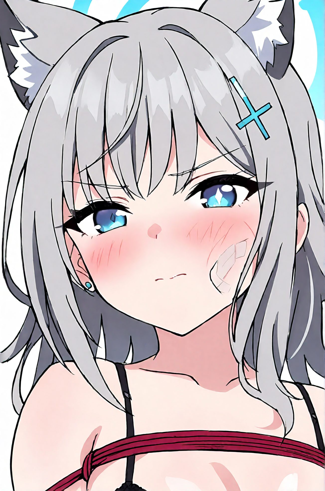 シロコのブラ姿のAIイラスト