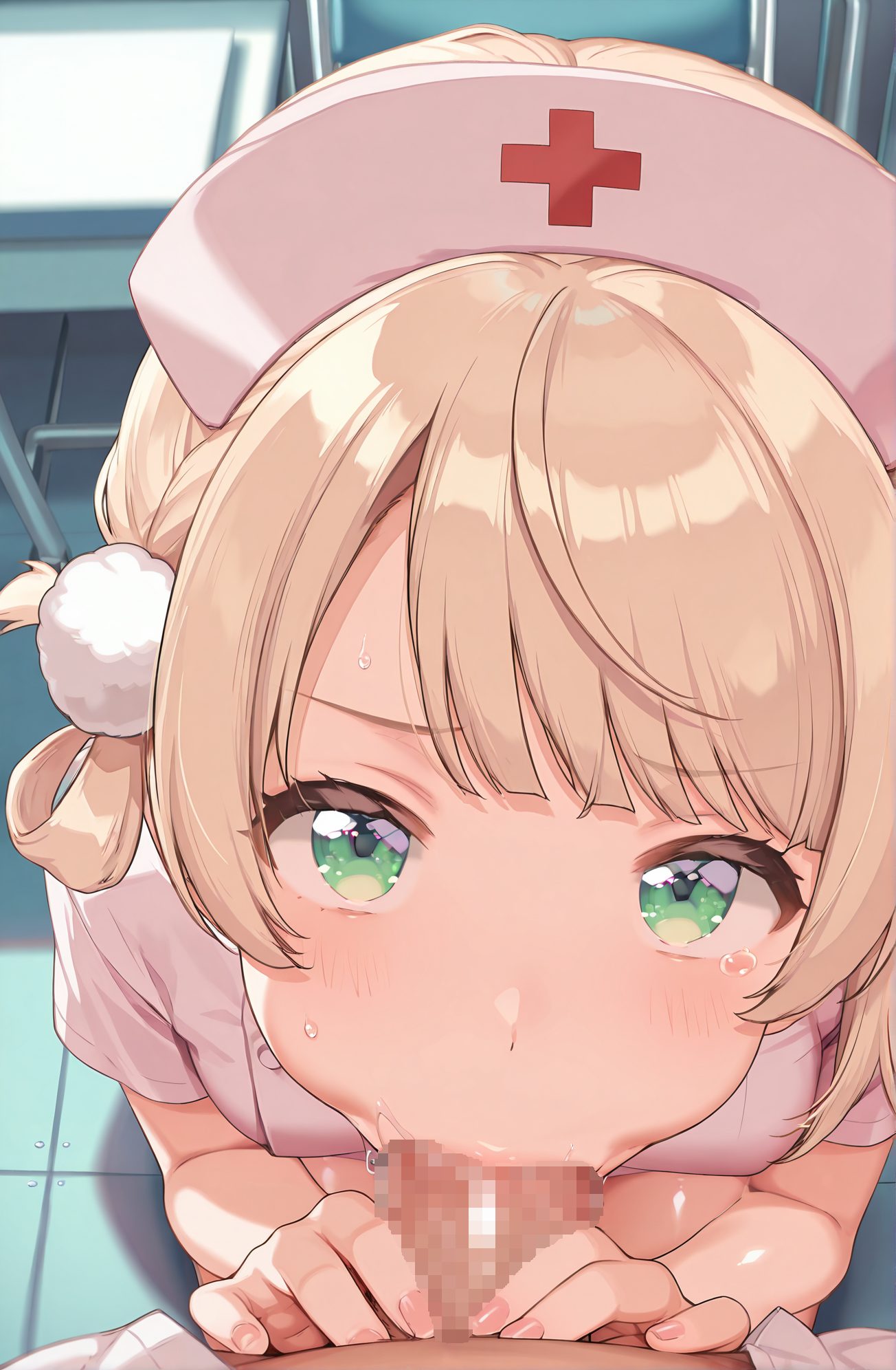 explicit, 1girl, breasts, looking_at_viewer, blush, short_hair, bangs, blonde_hair, shirt, hair_ornament, 1boy, hat, green_eyes, white_shirt, short_sleeves, hetero, sweat, penis, solo_focus, indoors, virtual_youtuber, saliva, uncensored, pov, from_above, oral, light_brown_hair, fellatio, pom_pom_(clothes), hair_rings, veins, nurse_cap, veiny_penis, nurse, official_alternate_hairstyle, :>=, pom_pom_hair_ornament, 赤面, 短い髪, 前髪, 金髪, シャツ, 髪飾り, 帽子, 緑の目, 白シャツ, 汗, バーチャルYouTuber, よだれ, 無修正, オーラル, フェラチオ, しぐれうい” class=”wp-image-9736″/>
</figure>
<hr class=