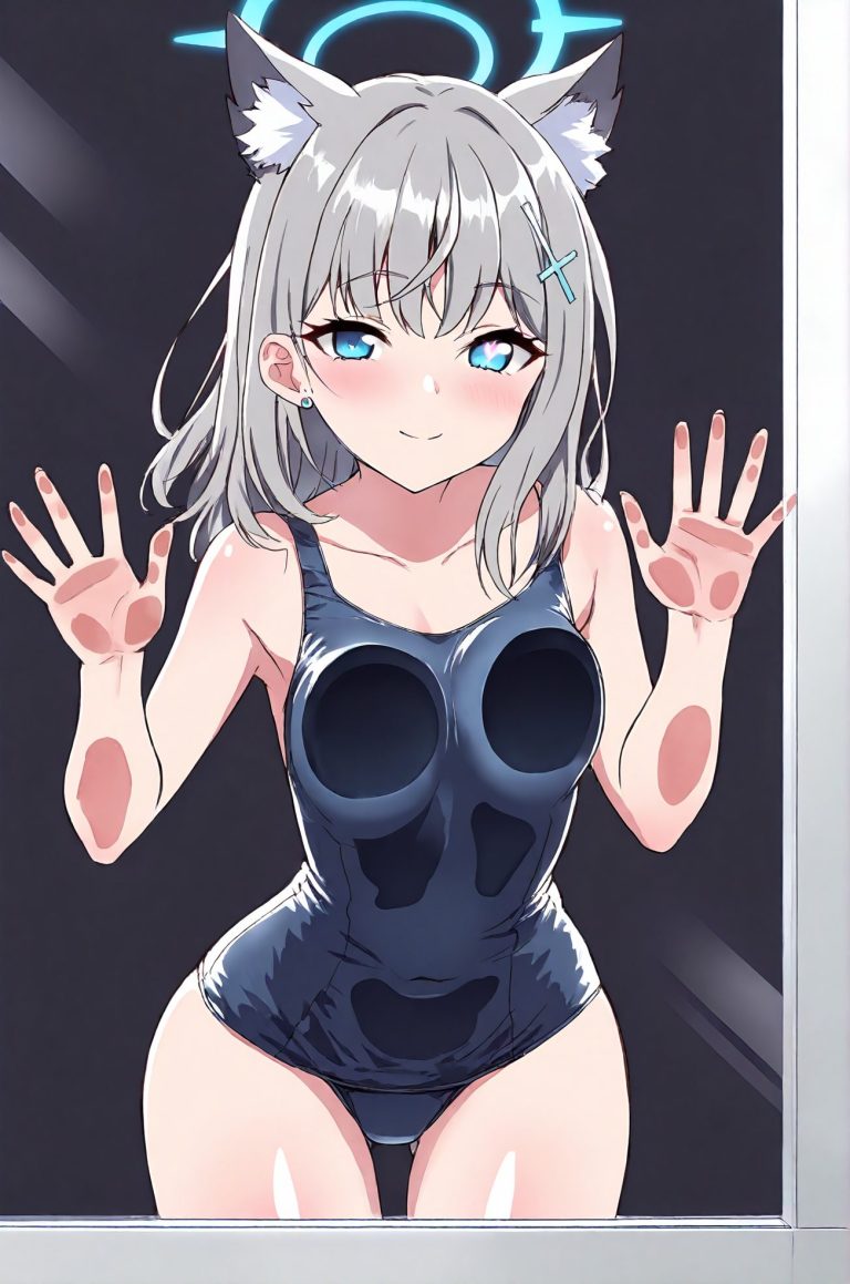 シロコが水着姿のAIイラスト