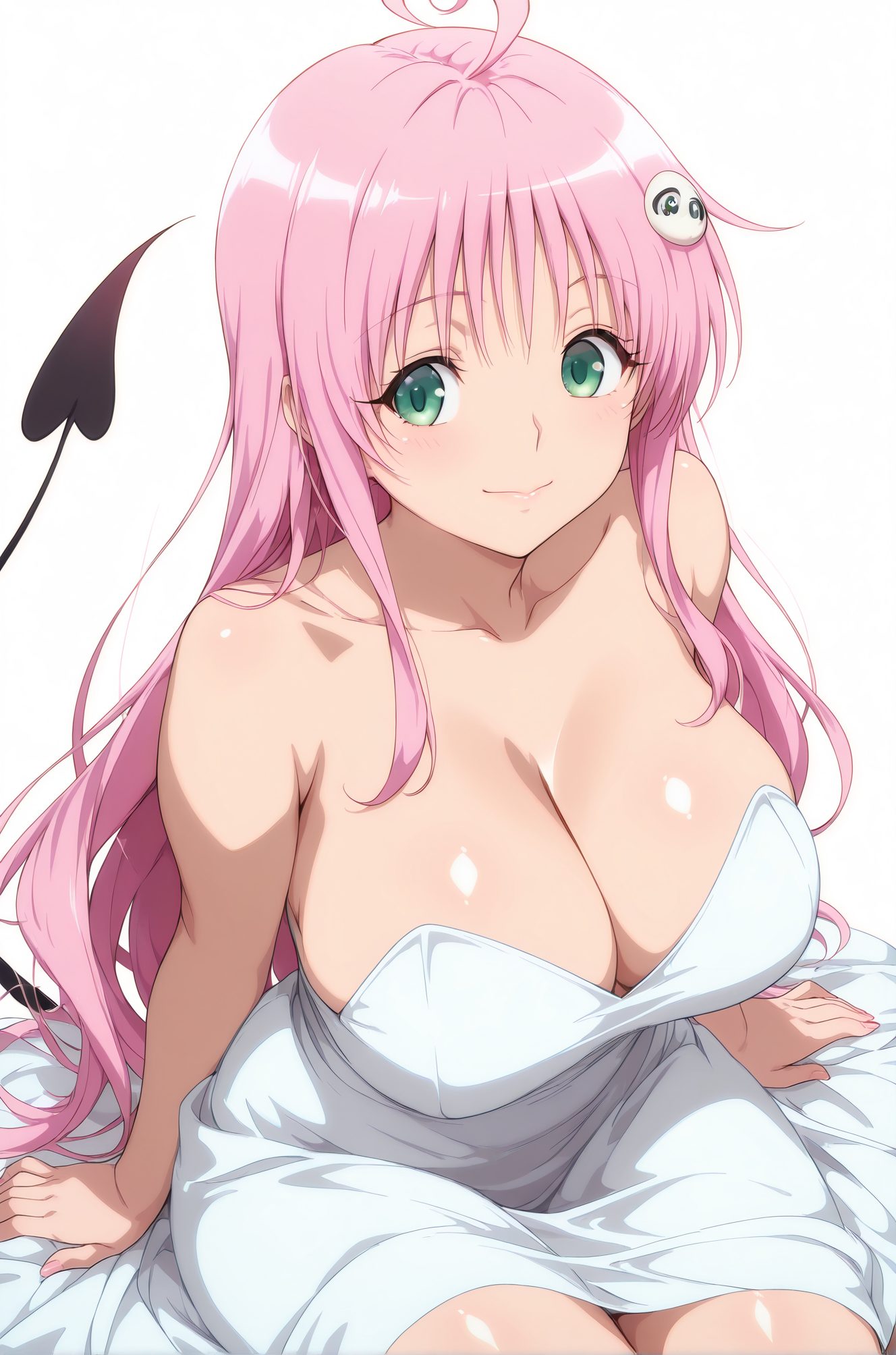 ララの白いドレスのAIイラスト