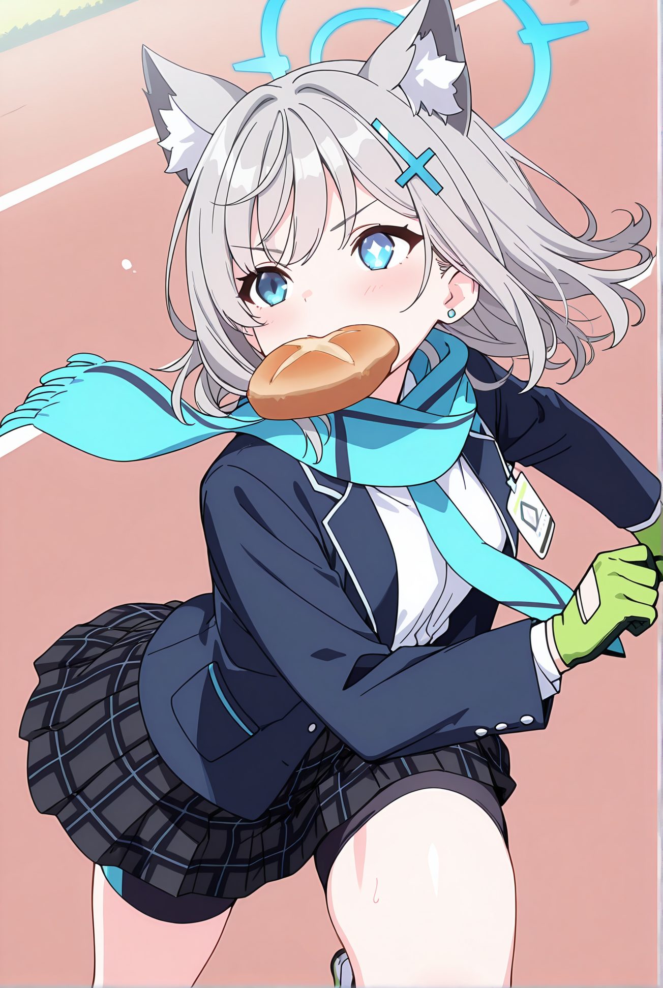 砂狼シロコが赤面するAIイラスト