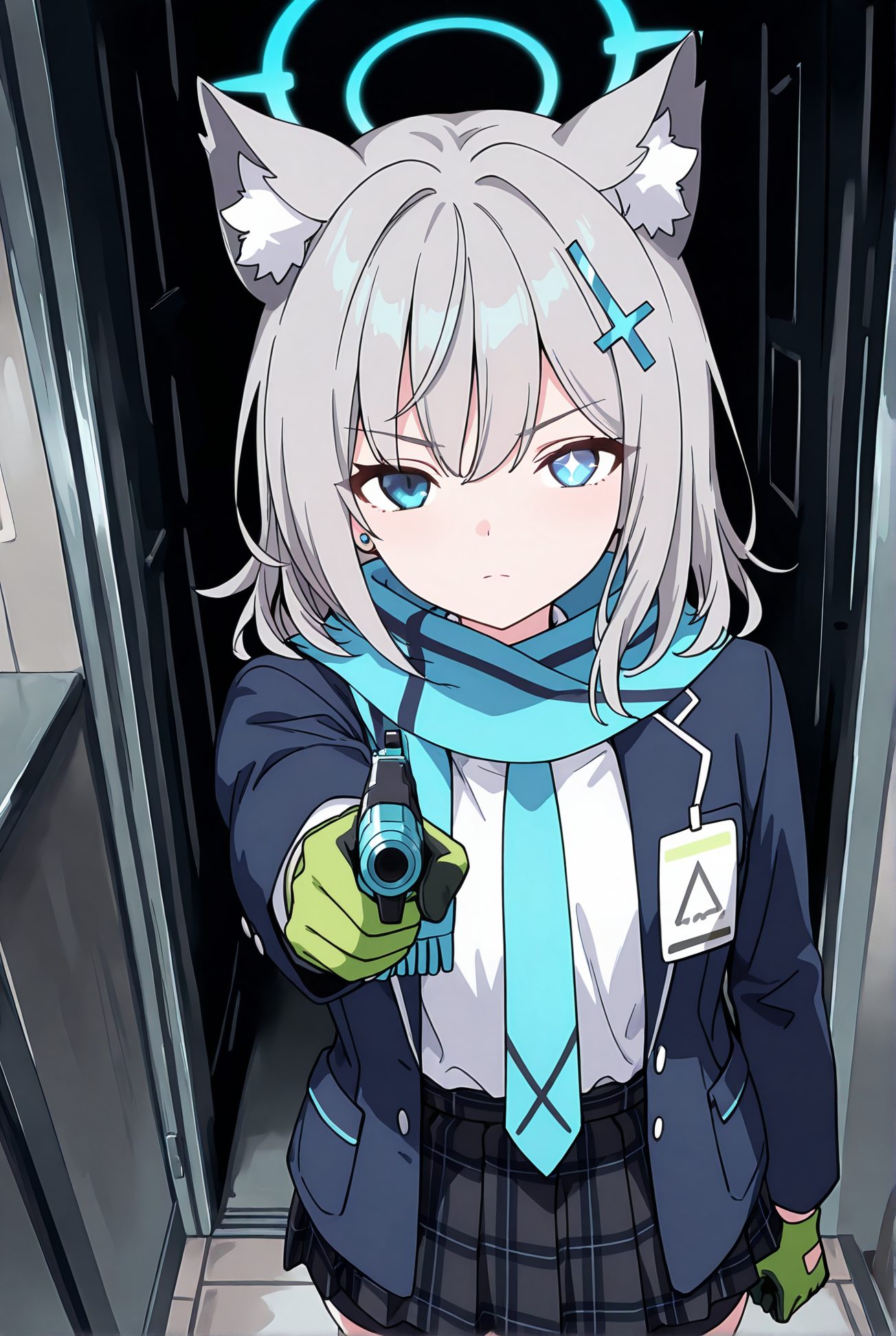 シロコの制服姿のAIイラスト