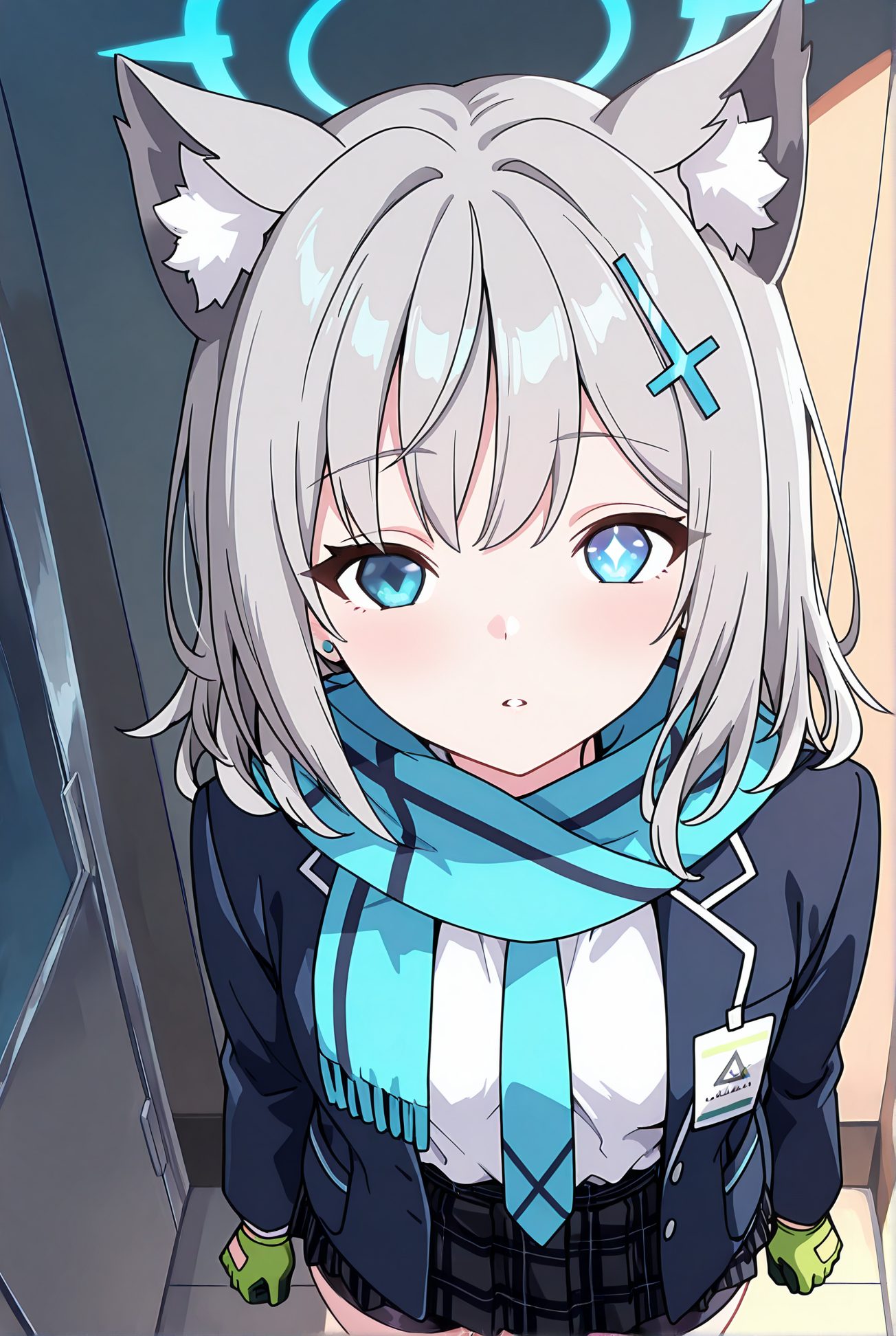 砂狼シロコの制服姿のイラスト