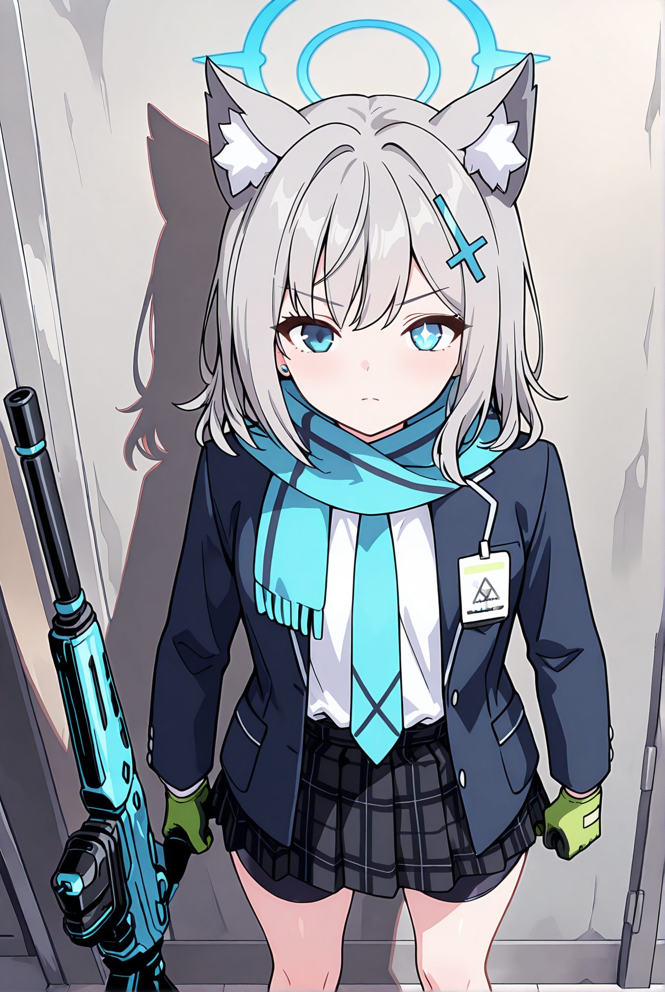 シロコの制服姿AIイラスト