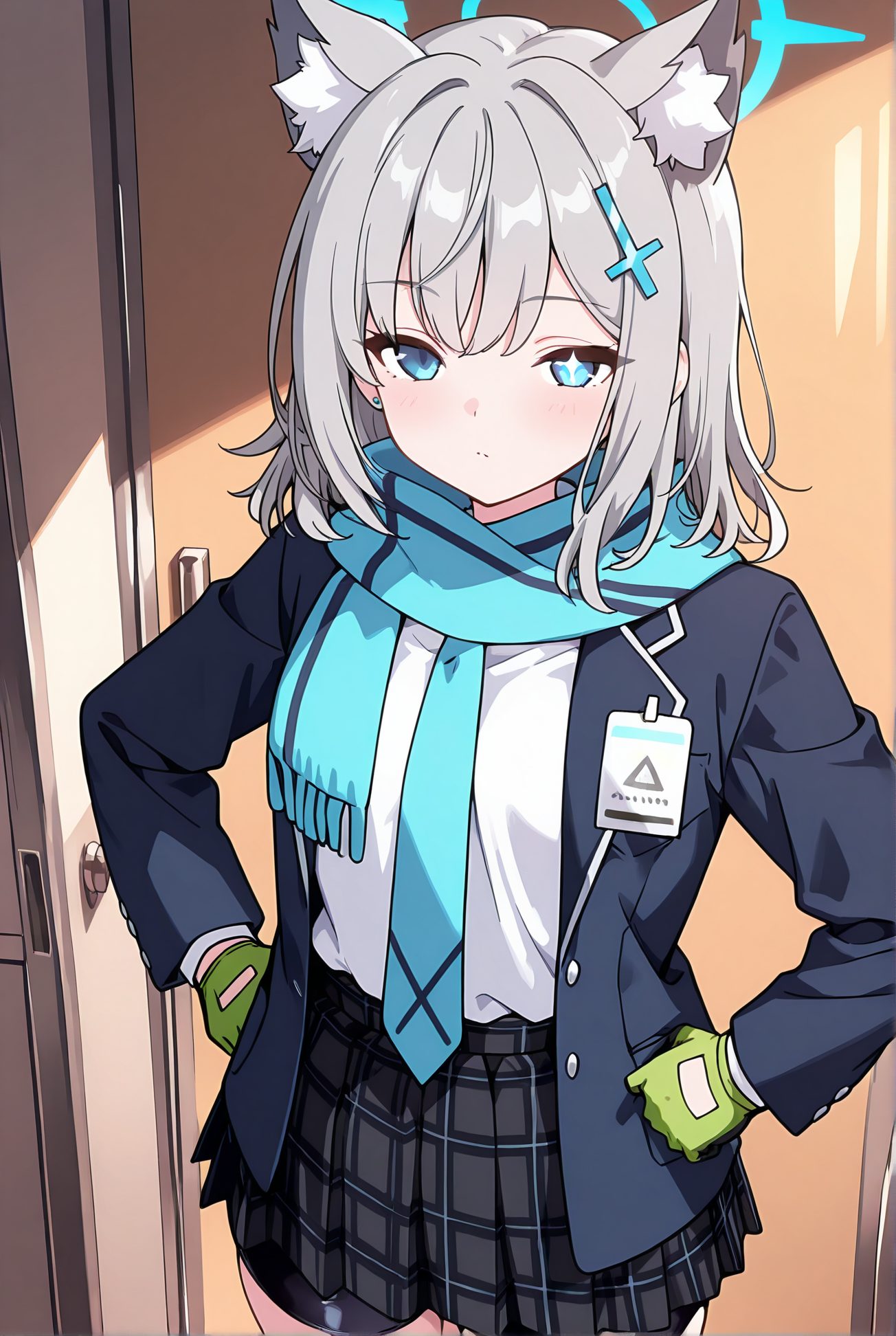 砂狼シロコの制服姿AIイラスト