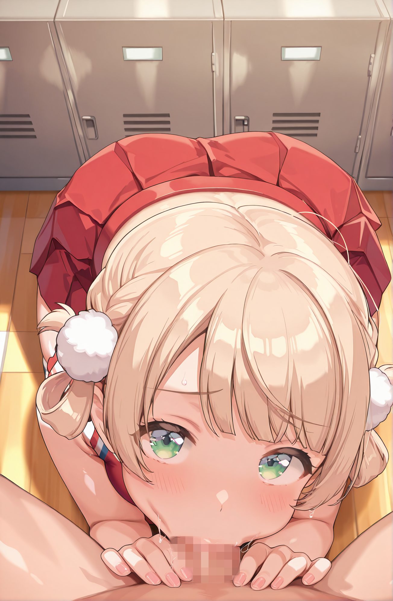 explicit, 1girl, looking_at_viewer, blush, short_hair, bangs, skirt, blonde_hair, hair_ornament, 1boy, green_eyes, braid, hetero, sweat, pleated_skirt, censored, penis, solo_focus, indoors, virtual_youtuber, red_skirt, pov, oral, light_brown_hair, fellatio, pom_pom_(clothes), french_braid, hair_rings, cheerleader, locker, :>=, pom_pom_hair_ornament, 赤面, 短い髪, 前髪, スカート, 金髪, 髪飾り, 緑の目, 汗, バーチャルYouTuber, オーラル, フェラチオ, しぐれうい” class=”wp-image-9745″/>
</figure>
<hr class=