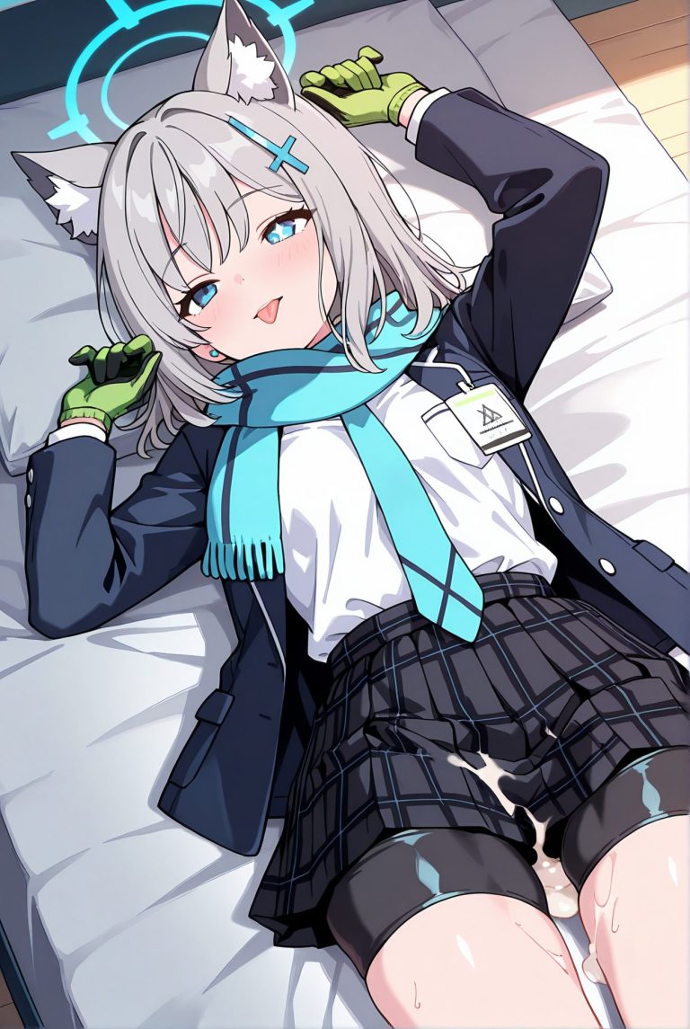 砂狼シロコが猫耳の制服姿AIイラスト