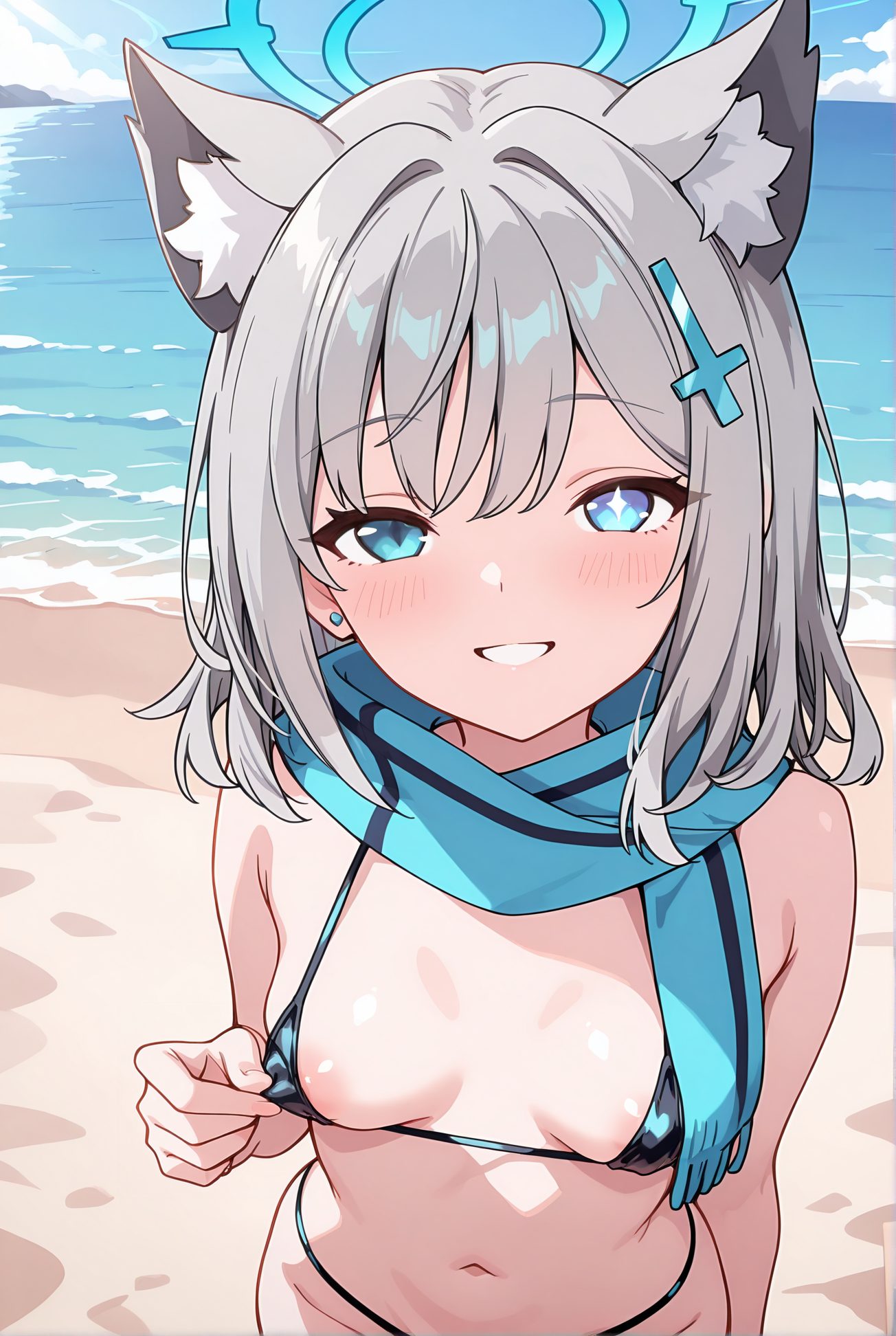 砂狼シロコがビキニを着るAIイラスト