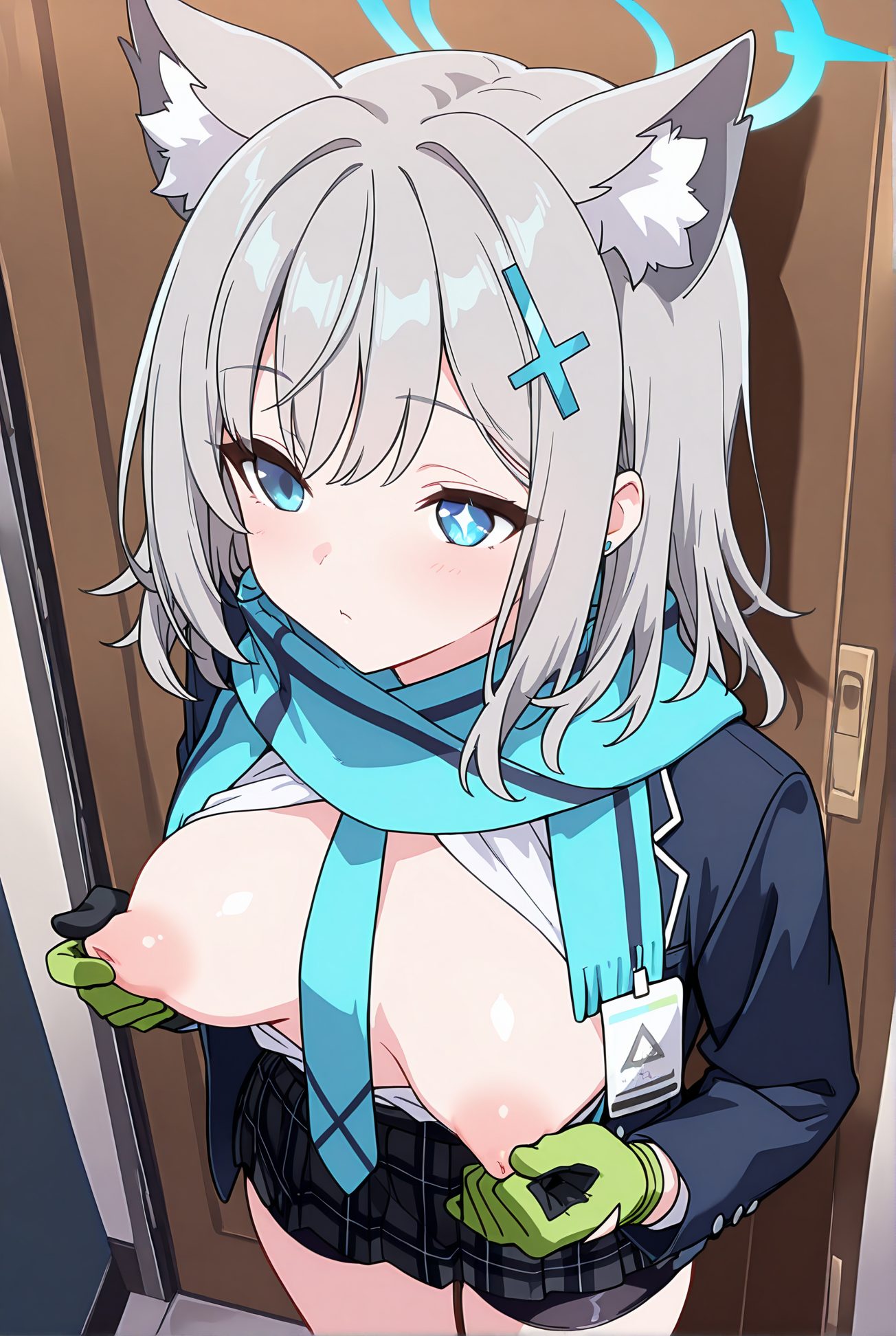 砂狼シロコの学校制服AIイラスト