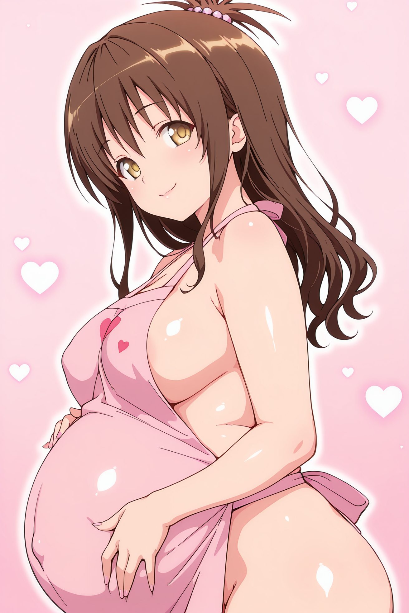 結城美柑の裸エプロンAIイラスト