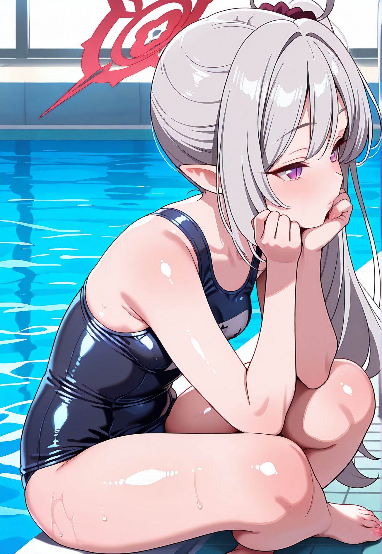 浅黄ムツキの水着AIイラスト