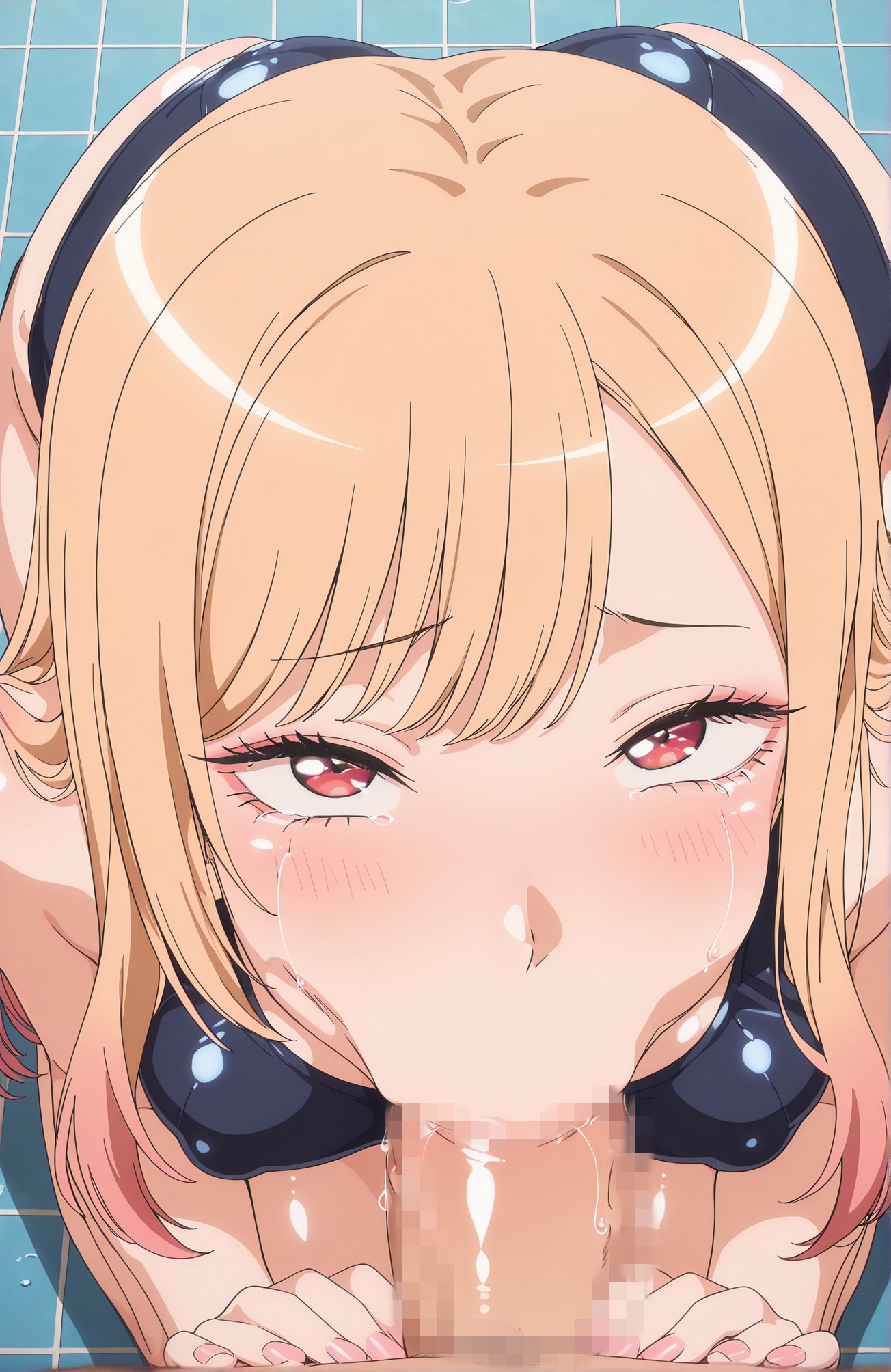explicit, 1girl, long_hair, breasts, looking_at_viewer, blush, bangs, blonde_hair, red_eyes, 1boy, swimsuit, hetero, multicolored_hair, penis, solo_focus, tears, covered_nipples, one-piece_swimsuit, pubic_hair, uncensored, gradient_hair, pov, oral, school_swimsuit, fellatio, male_pubic_hair, pink_nails, tearing_up, blue_one-piece_swimsuit, tiles, tile_floor, pov_crotch, :>=, deepthroat, kitagawa_marin, 長い髪, 赤面, 前髪, 金髪, 赤い目, 水着, 多色髪, 涙, ワンピース水着, 無修正, オーラル, 学校水着, フェラチオ, 喜多川海夢” class=”wp-image-8228″/>
</figure>
<hr class=