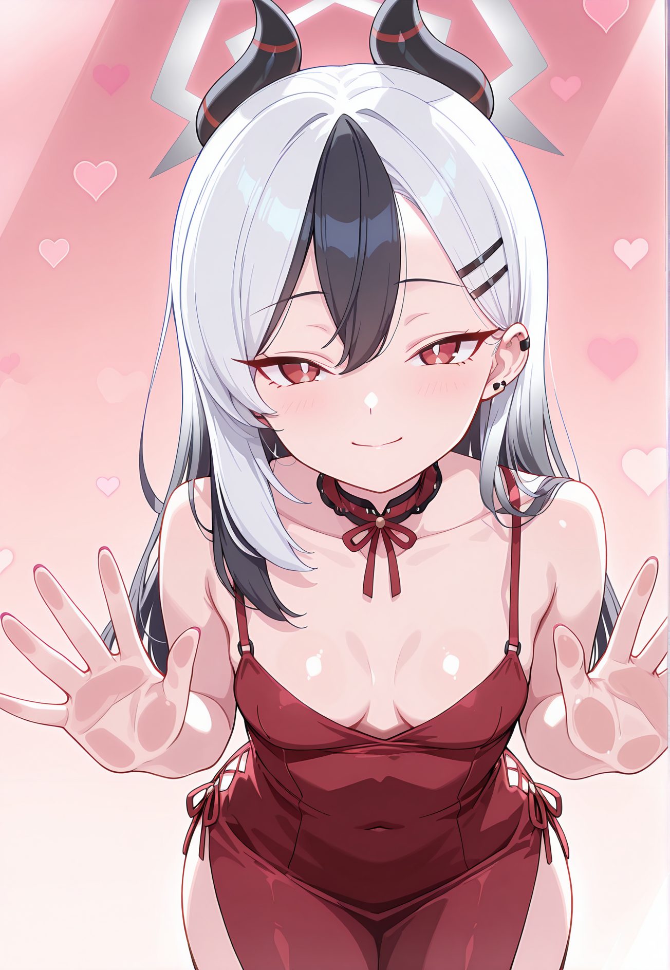 鬼方カヨコのドレス姿AIイラスト