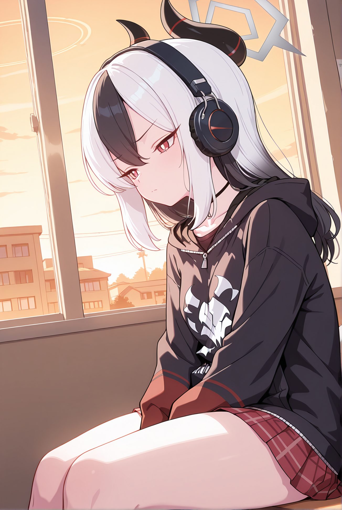 鬼方カヨコのフード付きイラスト