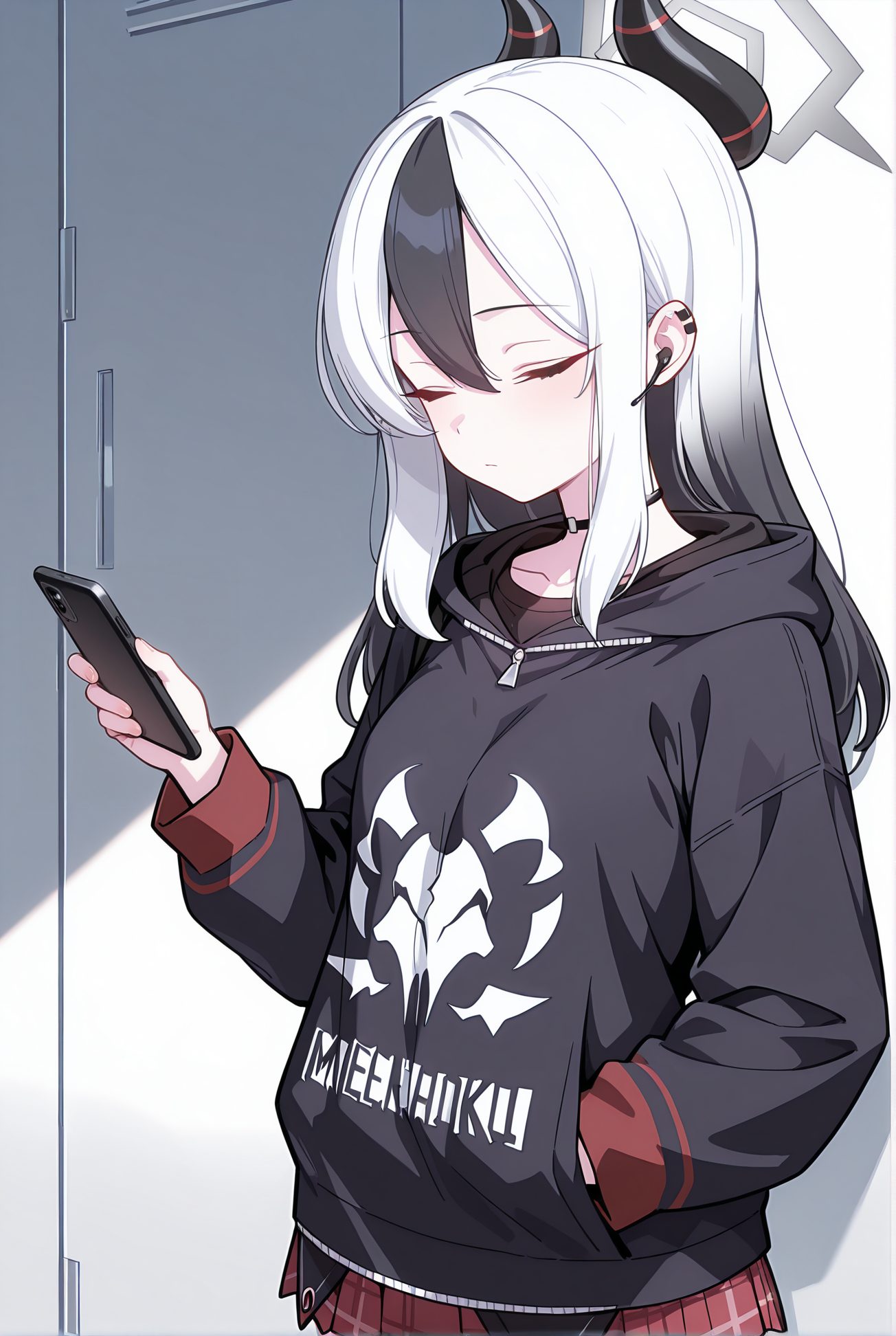 鬼方カヨコのフード姿AIイラスト