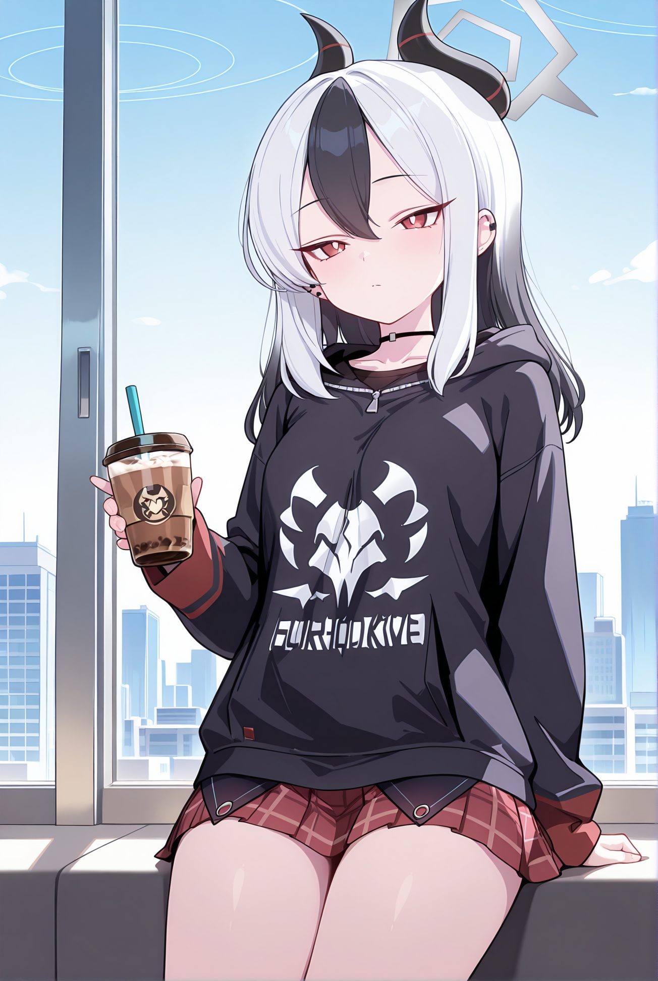 鬼方カヨコのミニスカAIイラスト