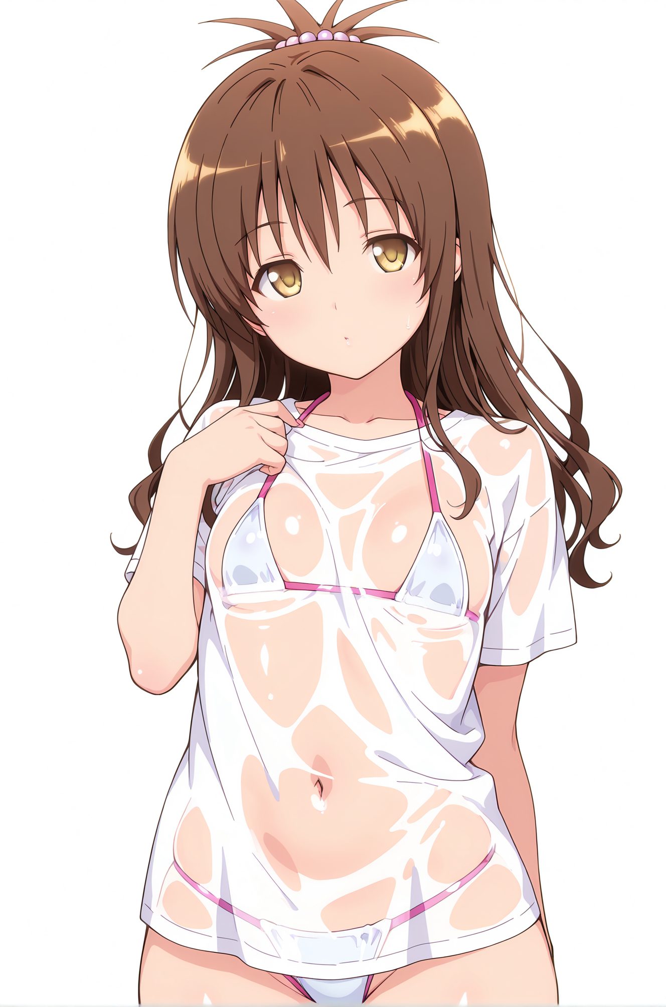 美柑の濡れたビキニのAIイラスト