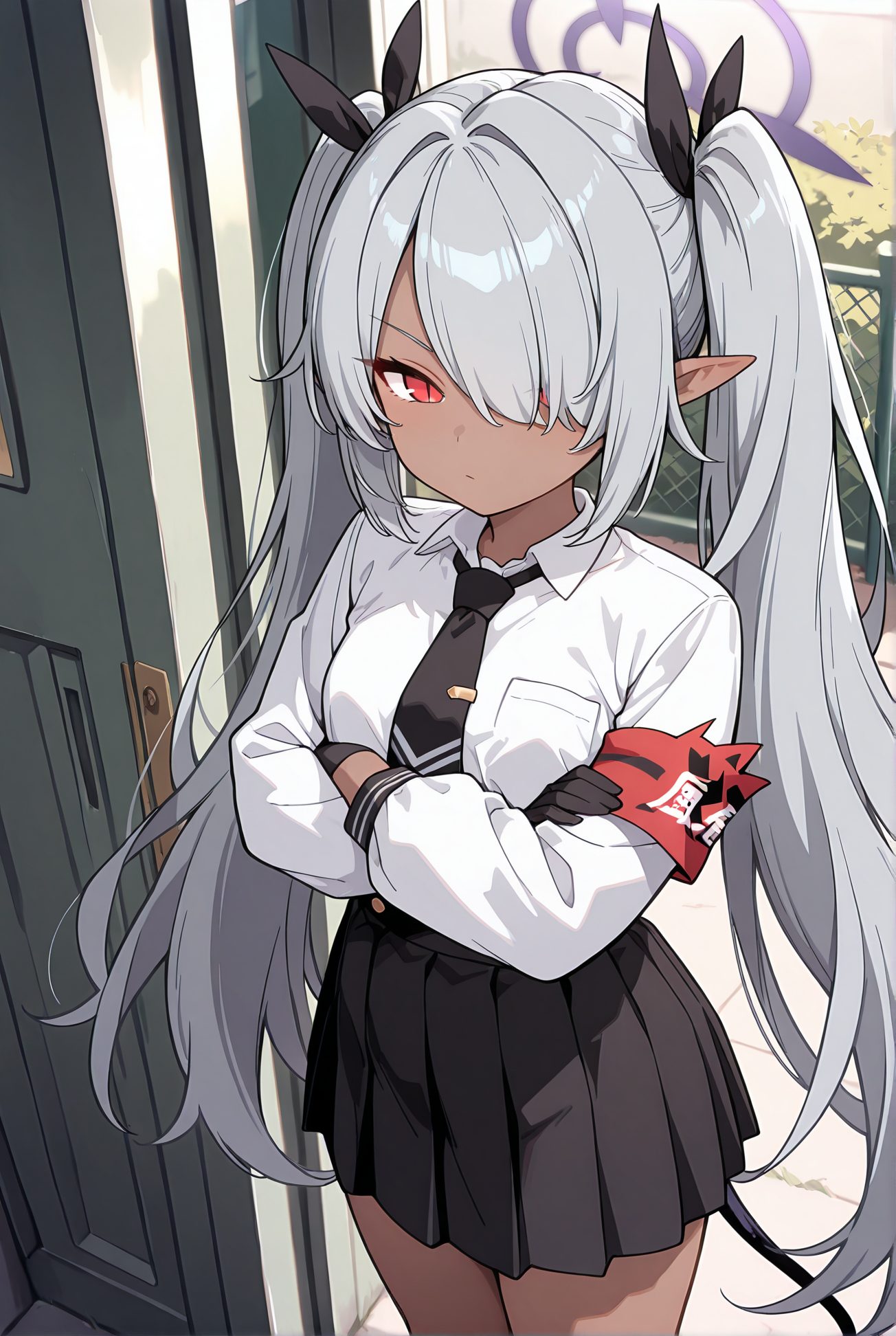 銀鏡イオリの制服AIイラスト