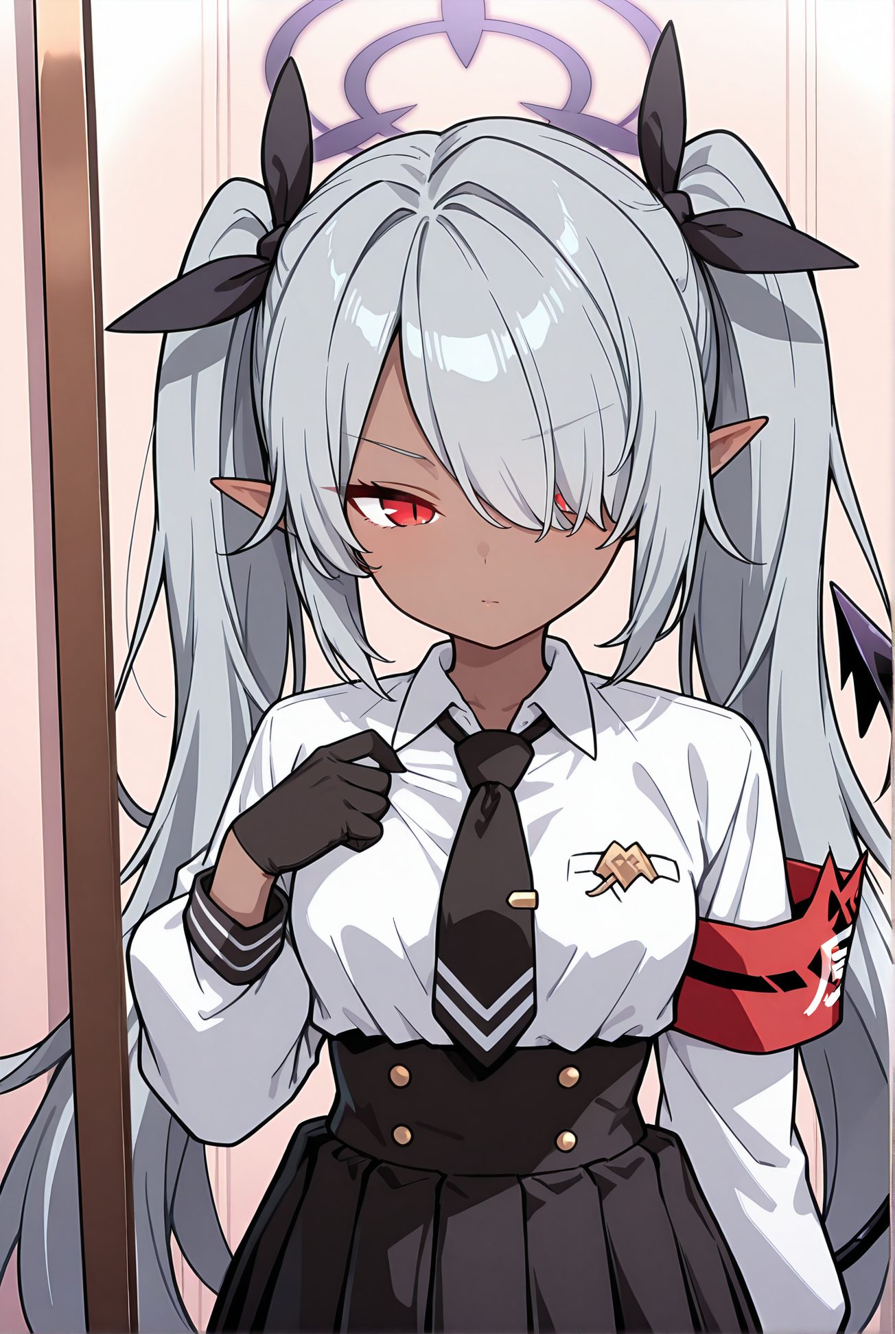 銀鏡イオリの制服姿AIイラスト