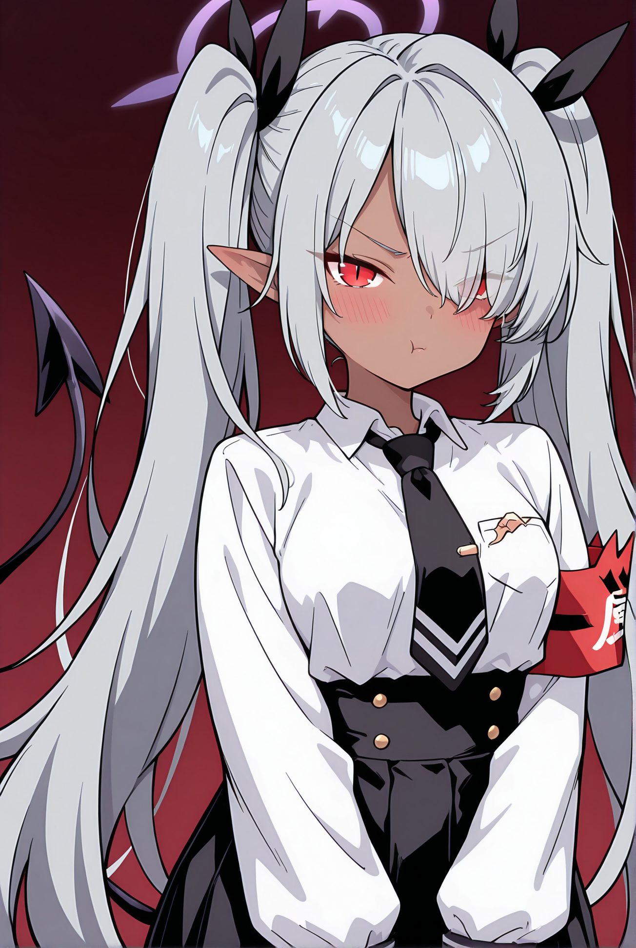 銀鏡イオリの制服姿AIイラスト