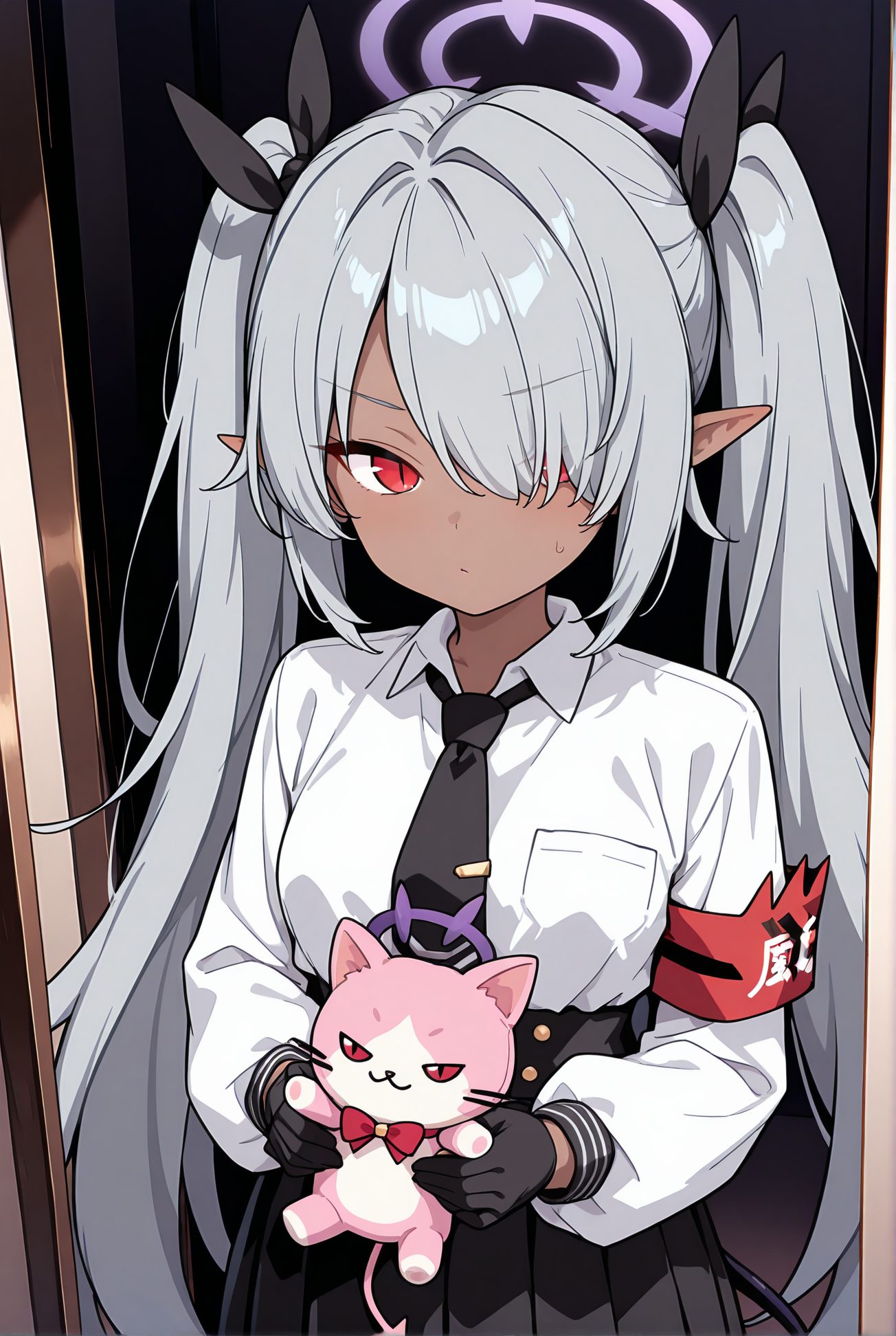 銀鏡イオリの制服AIイラスト