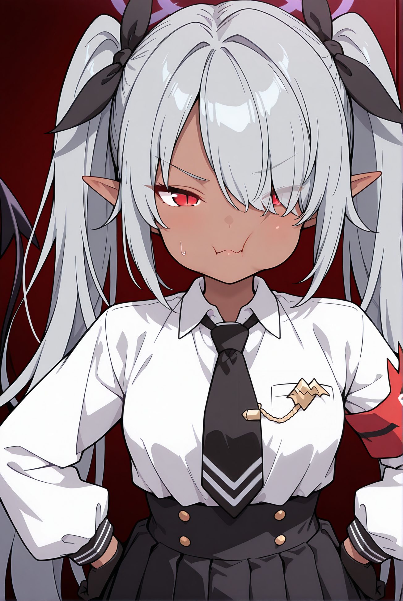 銀鏡イオリの制服AIイラスト