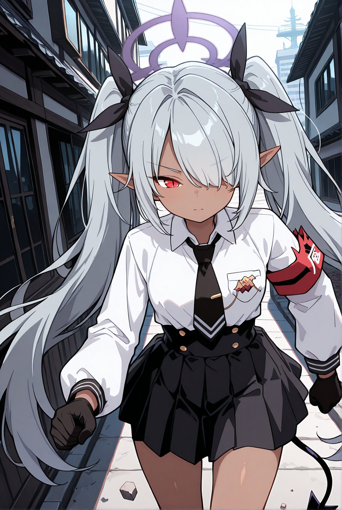 銀鏡イオリの制服AIイラスト