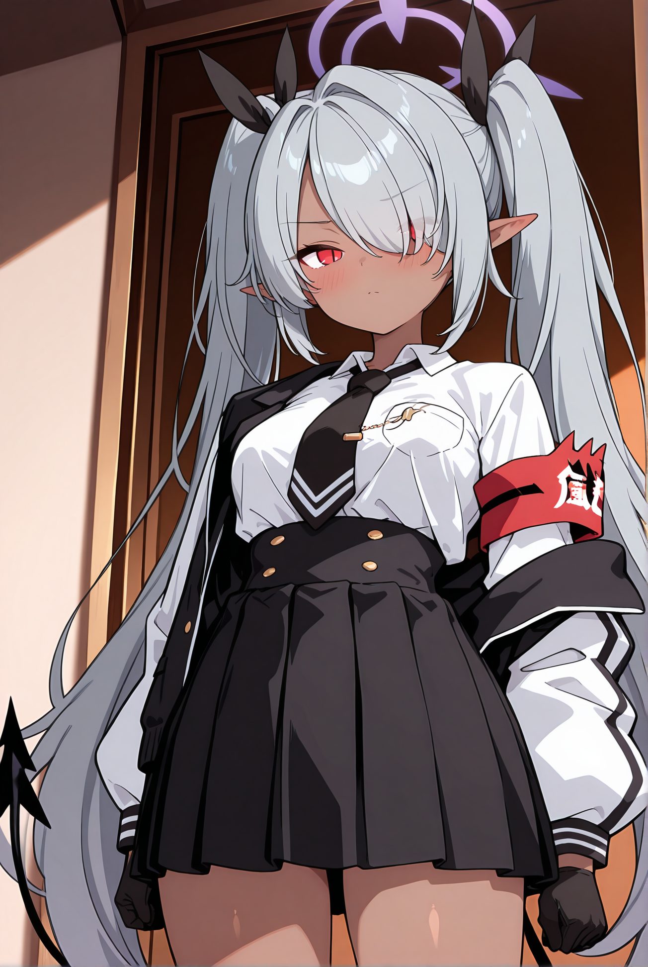銀鏡イオリの制服姿AIイラスト