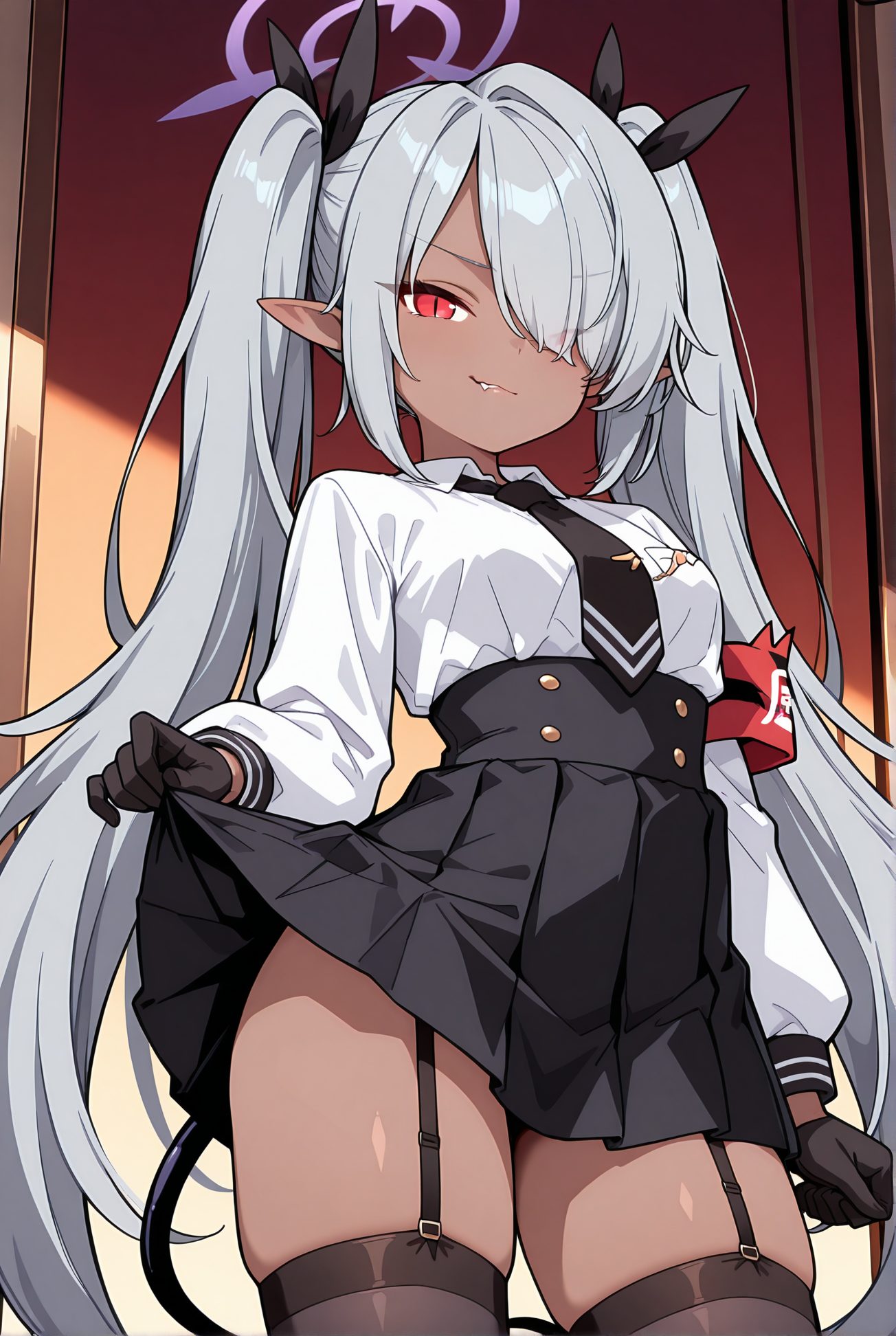 銀鏡イオリの制服姿のAIイラスト